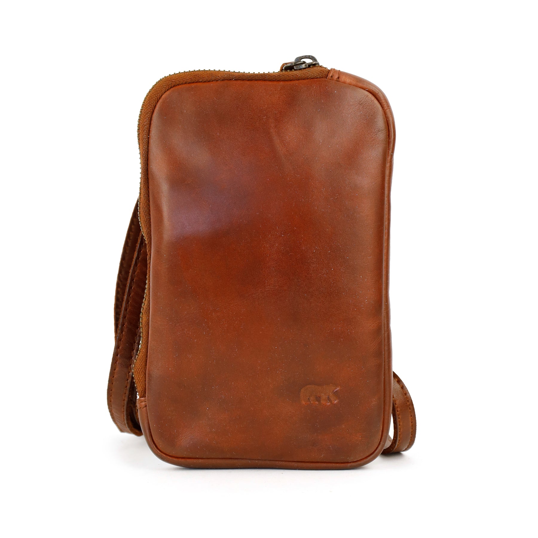 Telefoon-/schoudertasje 'Camille' cognac