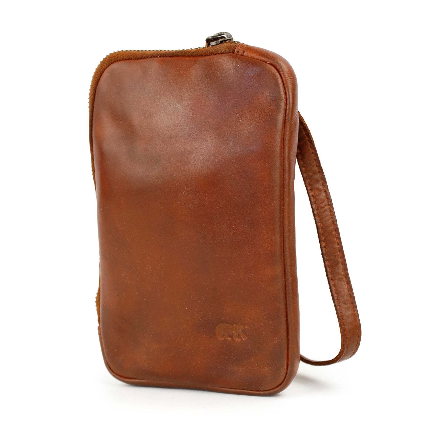 Telefoon-/schoudertasje 'Camille' cognac