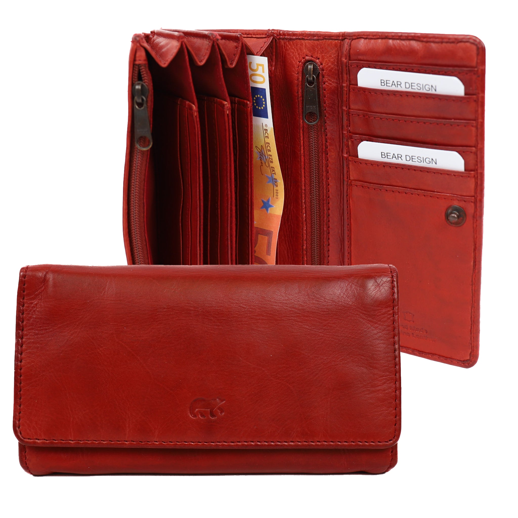 Overslag portemonnee 'Noor' rood