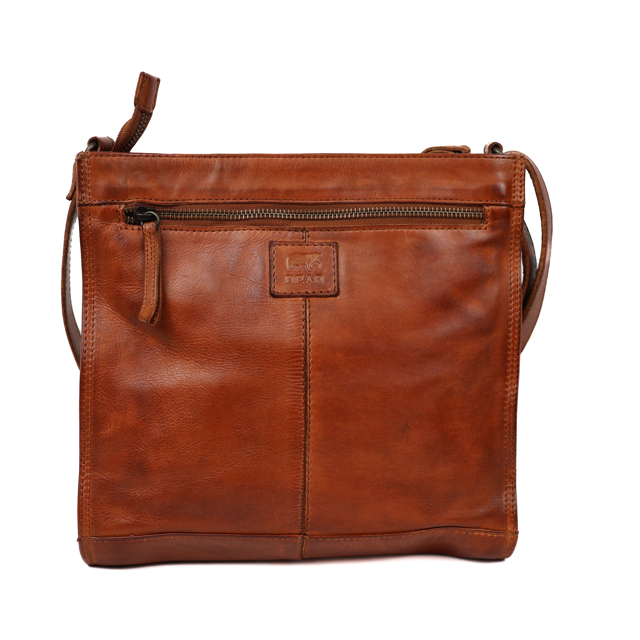 Ruime schoudertas 'Marisa' cognac
