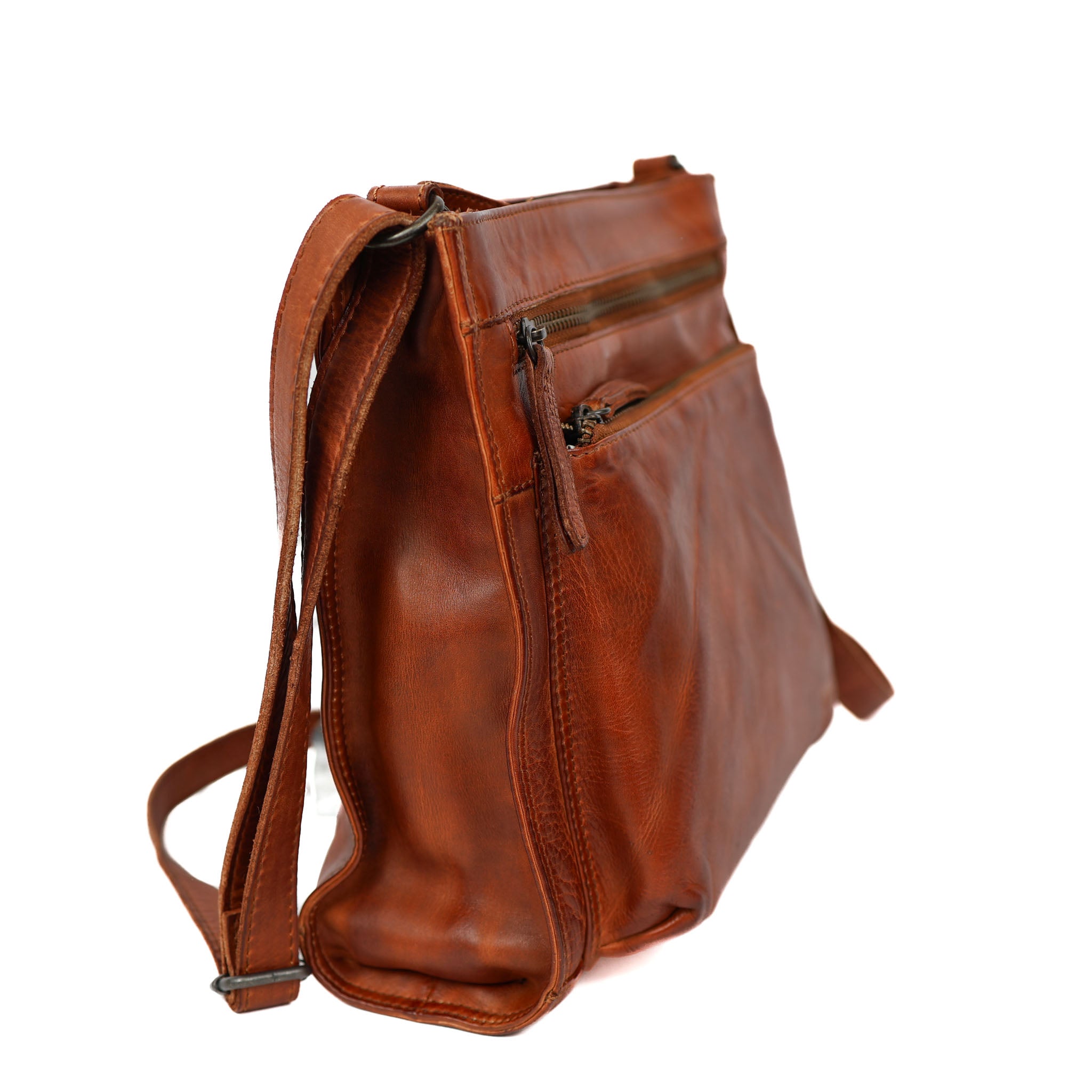 Ruime schoudertas 'Marisa' cognac