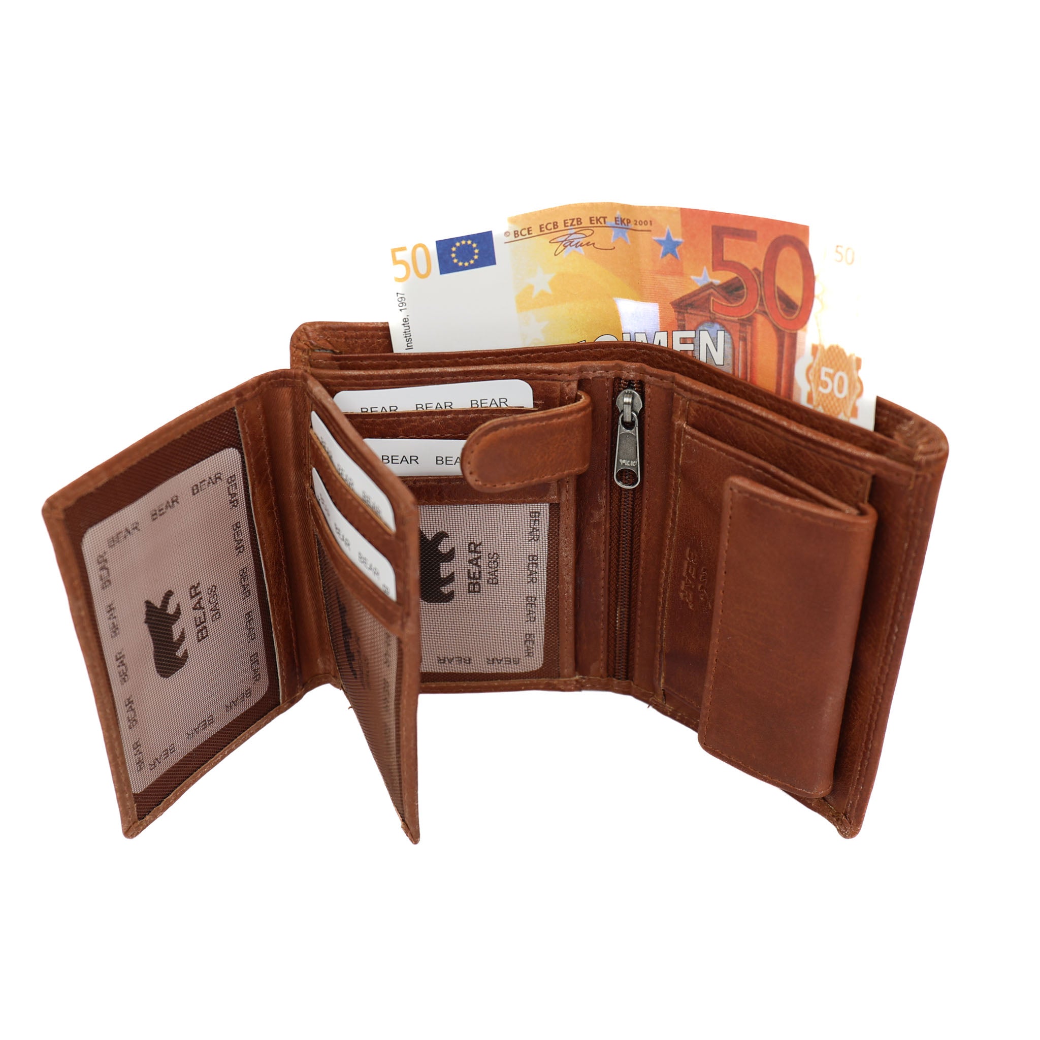 High billfold 'Aiden' cognac