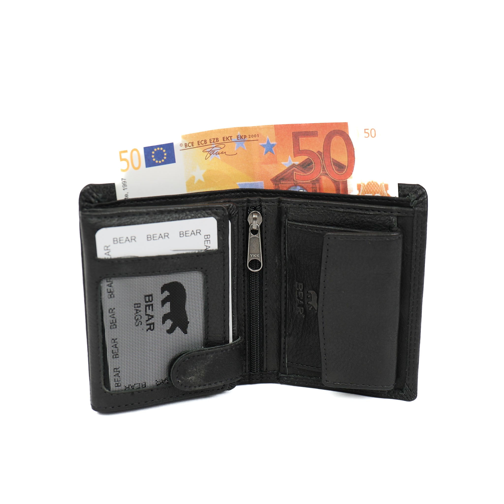Hoge billfold 'Nolan' zwart