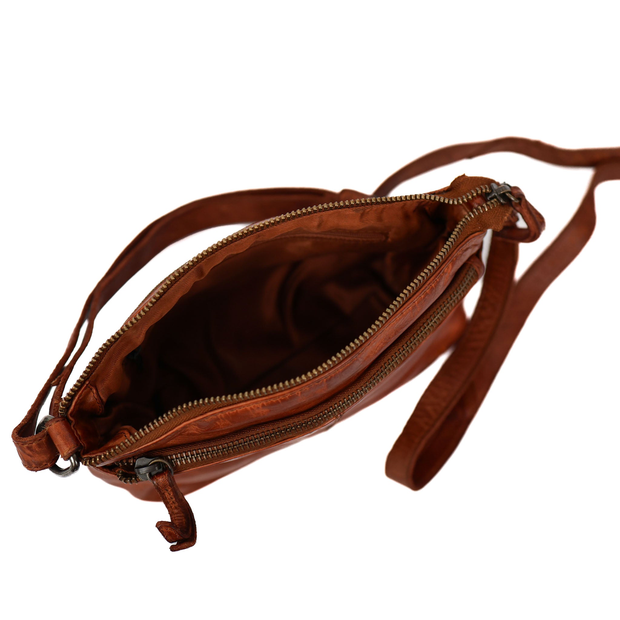 Klein schoudertasje 'Danielle' cognac