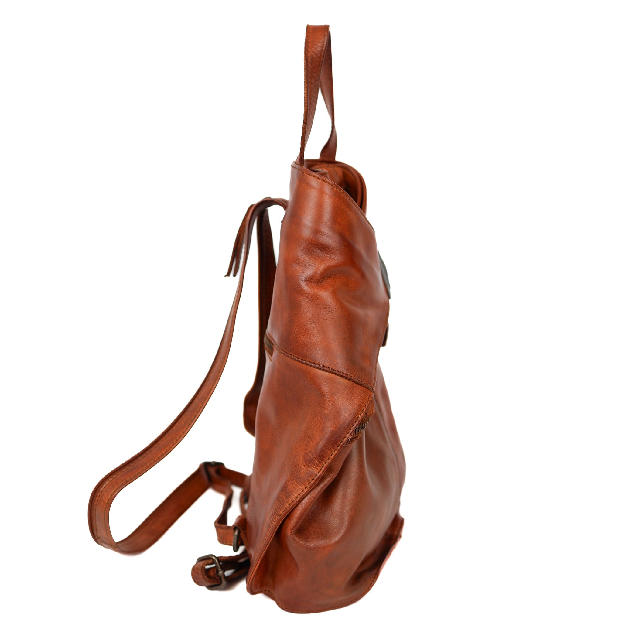 Folding backpack 'Lisa' cognac