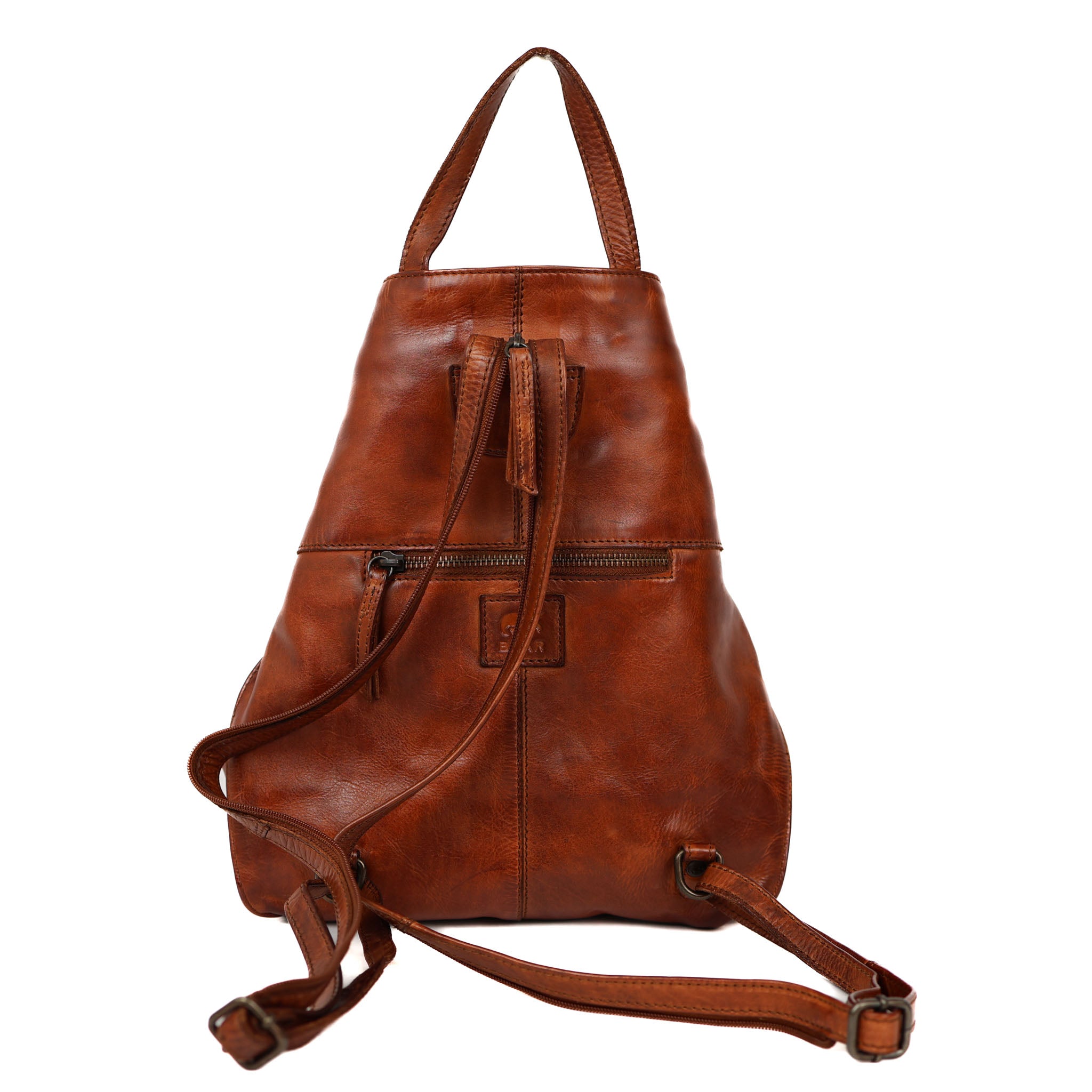 Folding backpack 'Lisa' cognac