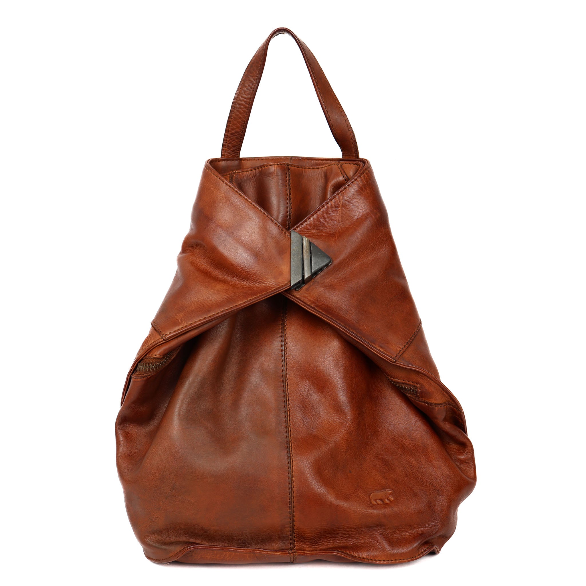 Folding backpack 'Lisa' cognac
