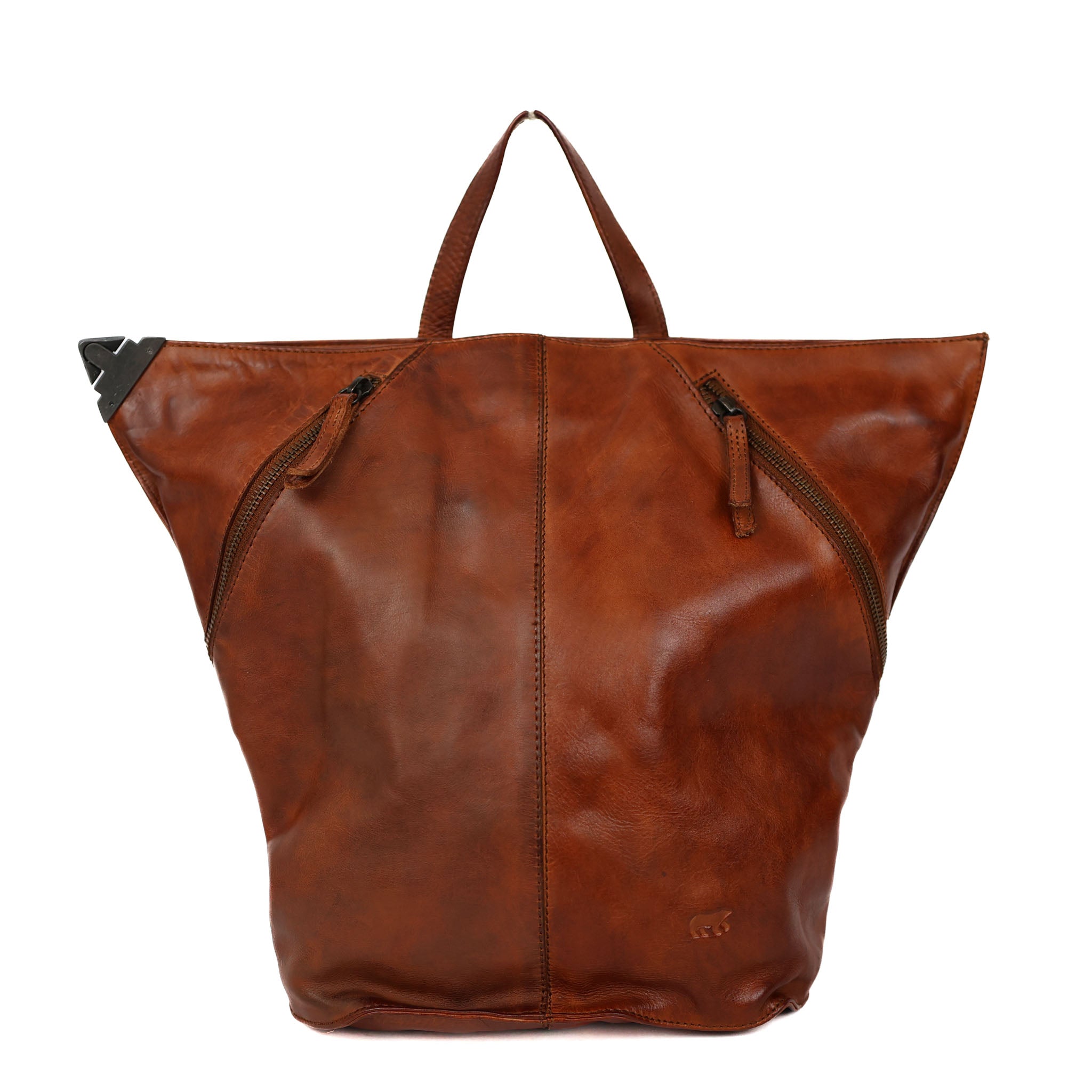 Folding backpack 'Lisa' cognac