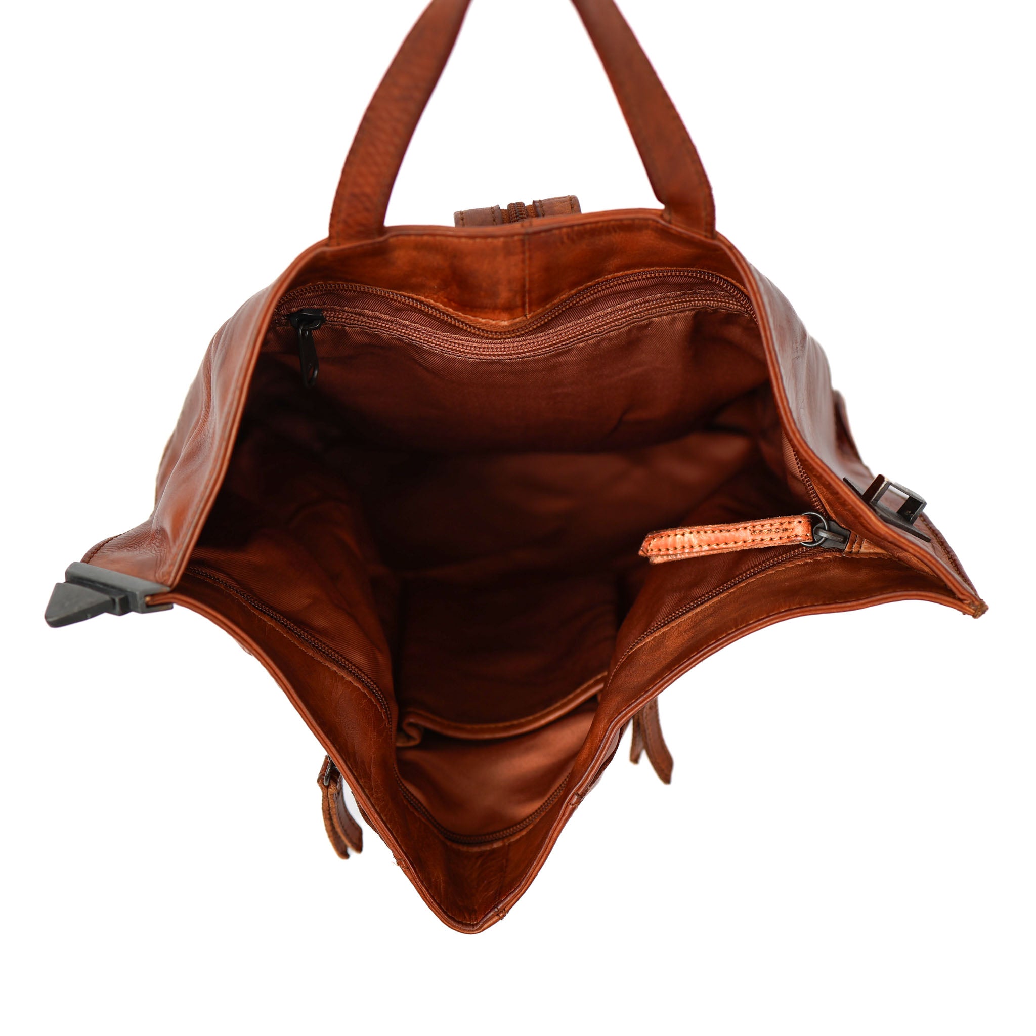 Folding backpack 'Lisa' cognac