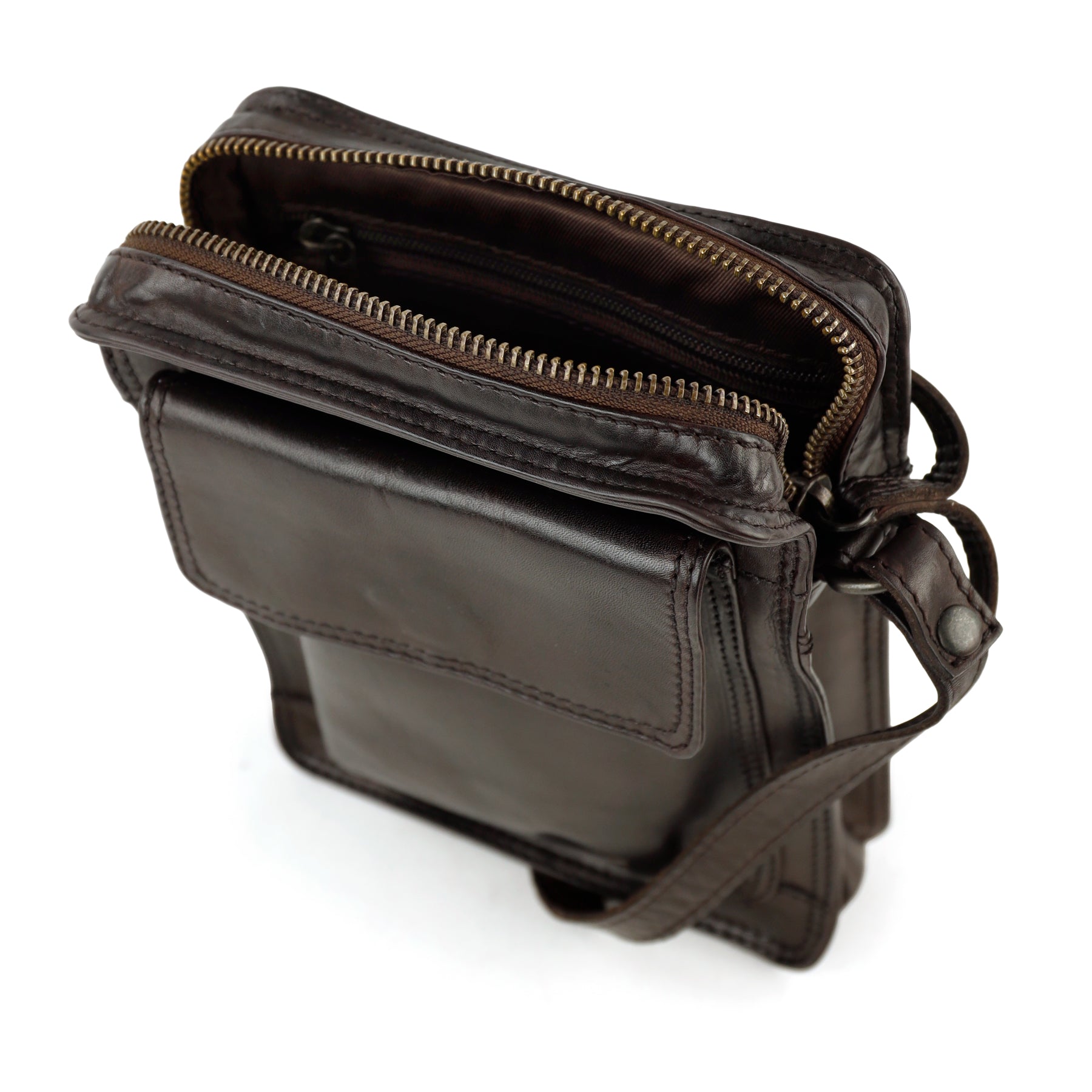 Shoulder bag 'Carmen' dark brown