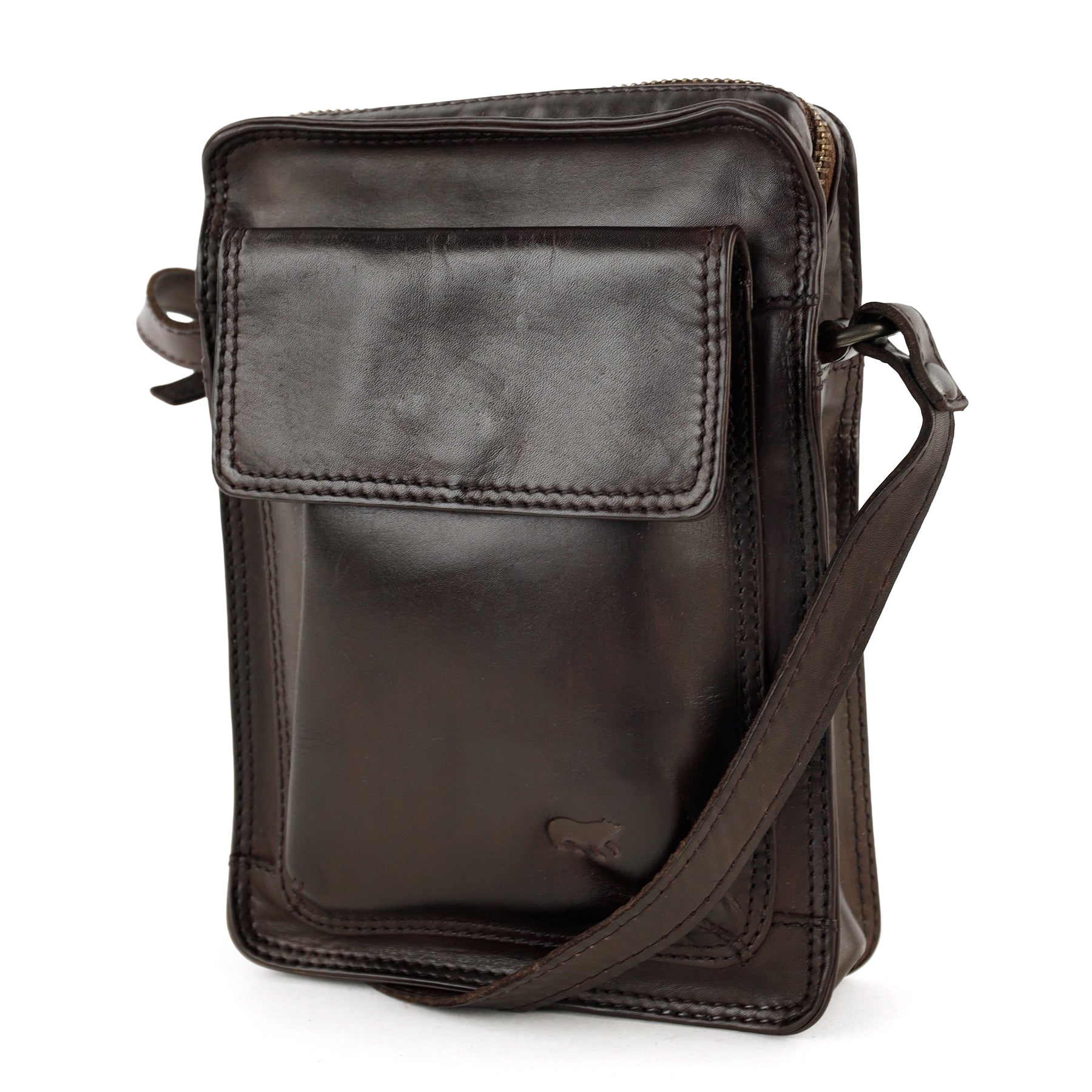Shoulder bag 'Carmen' dark brown