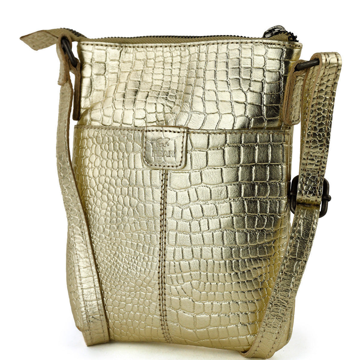 Shoulder bag 'Davide' croco champagne
