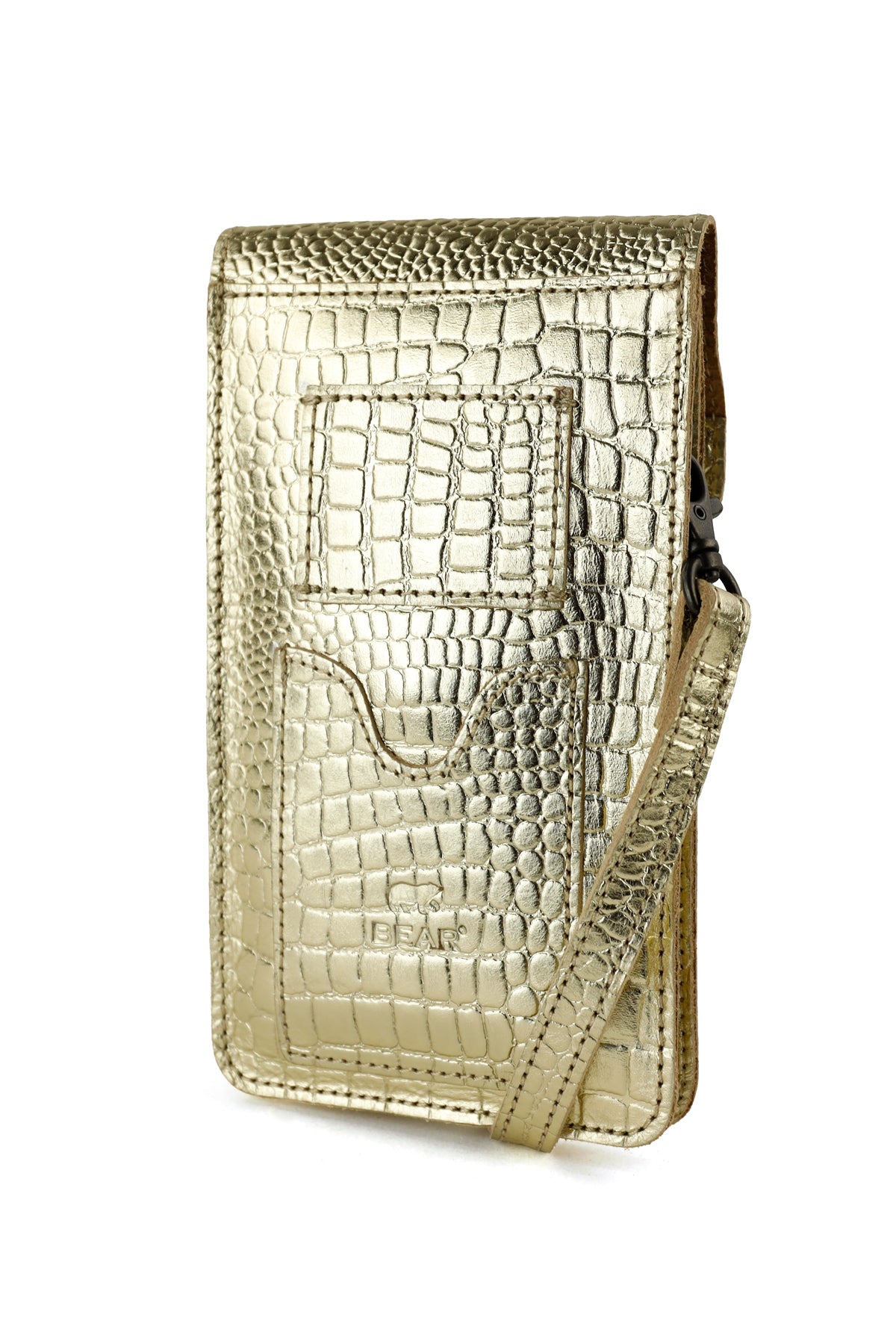 Phone bag 'Yori' croco champagne