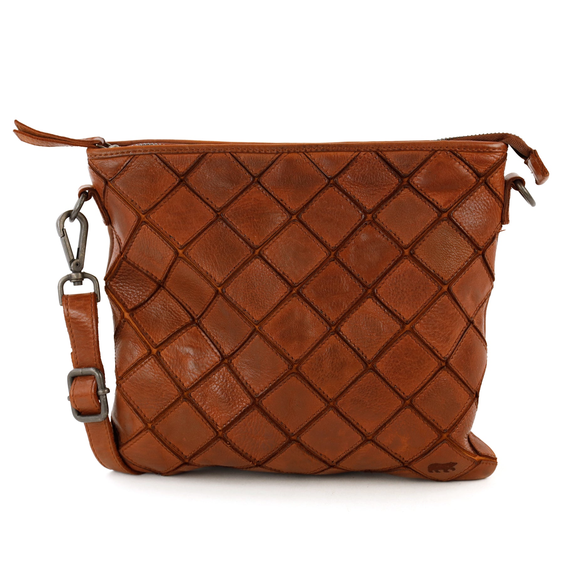 Patchwork schoudertasje 'Juliette' cognac