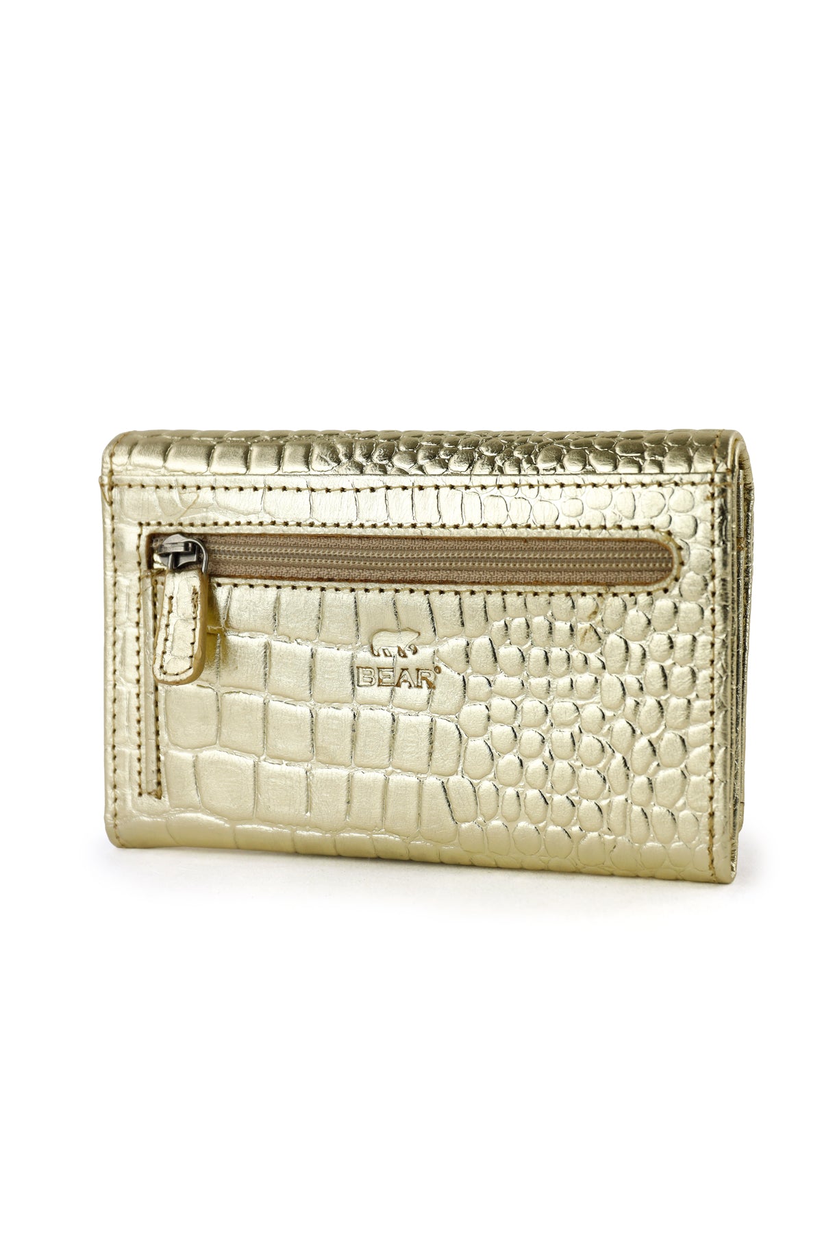 Overslag portemonnee 'Sweety' croco champagne