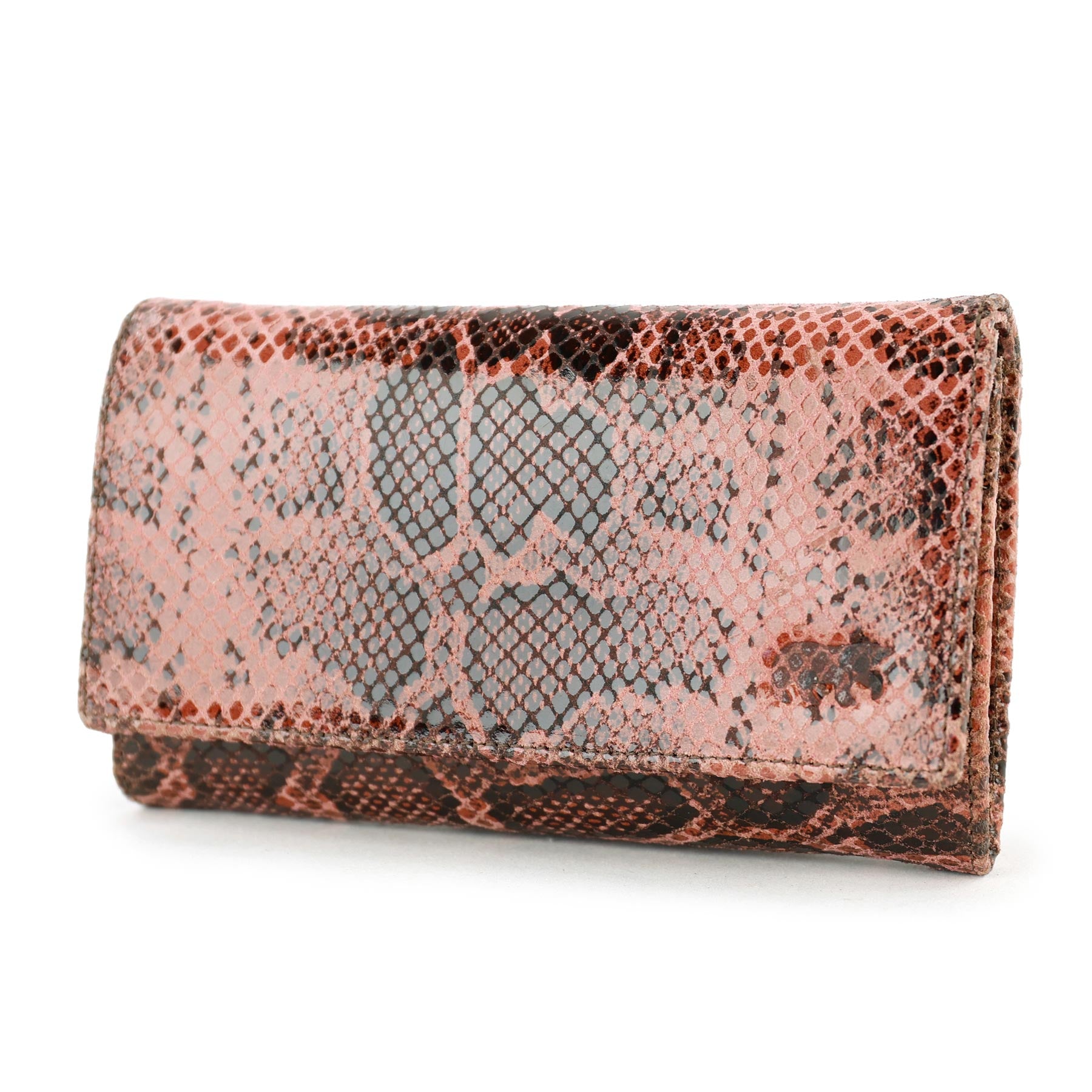 Overslag portemonnee 'Sweety' XL snake pink