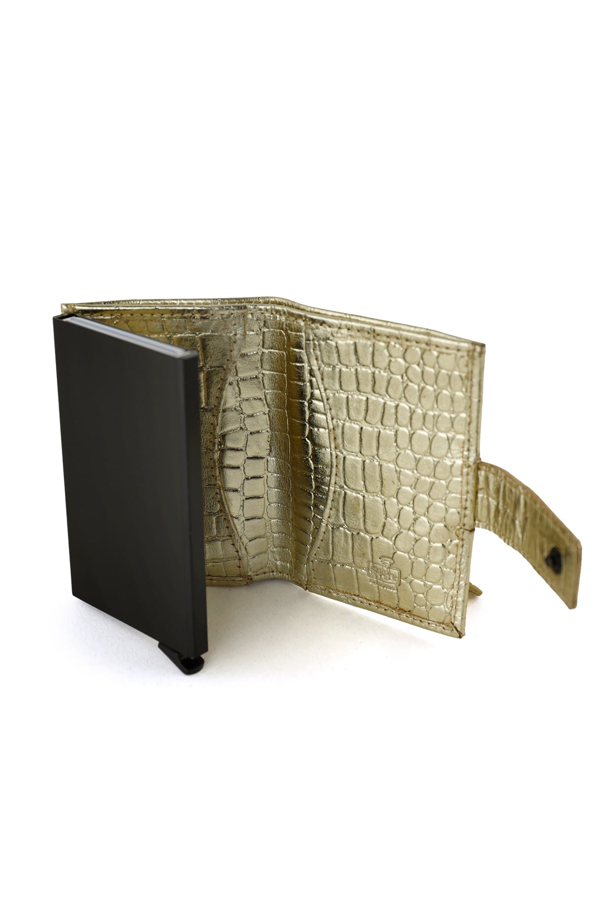 Card holder 'Elsie' croco champagne