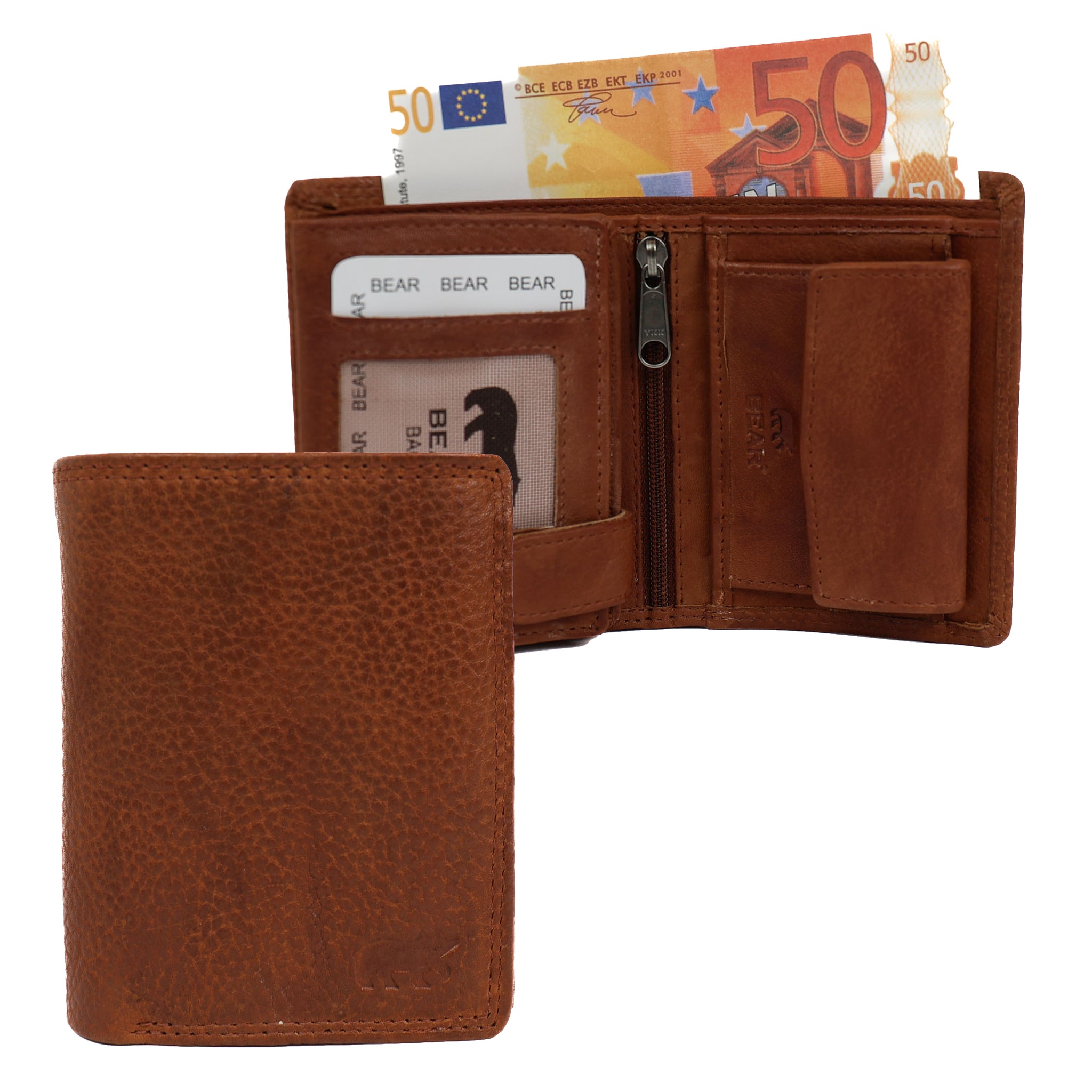 Hoge billfold 'Nolan' cognac