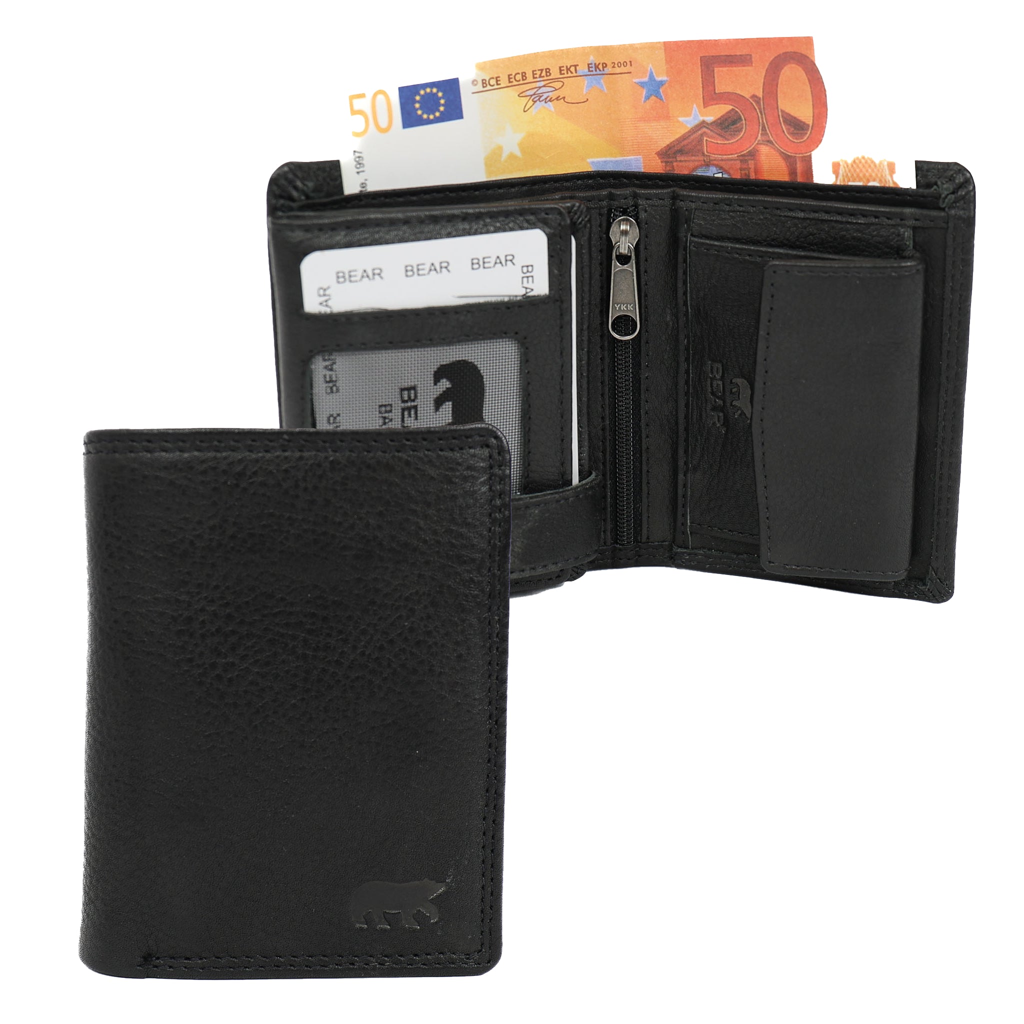 Hoge billfold 'Nolan' zwart