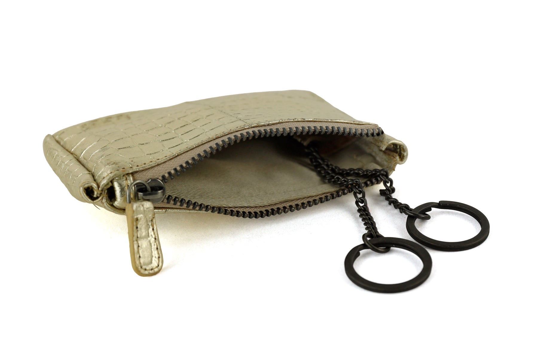Sleuteletui 'Lyla' croco champagne