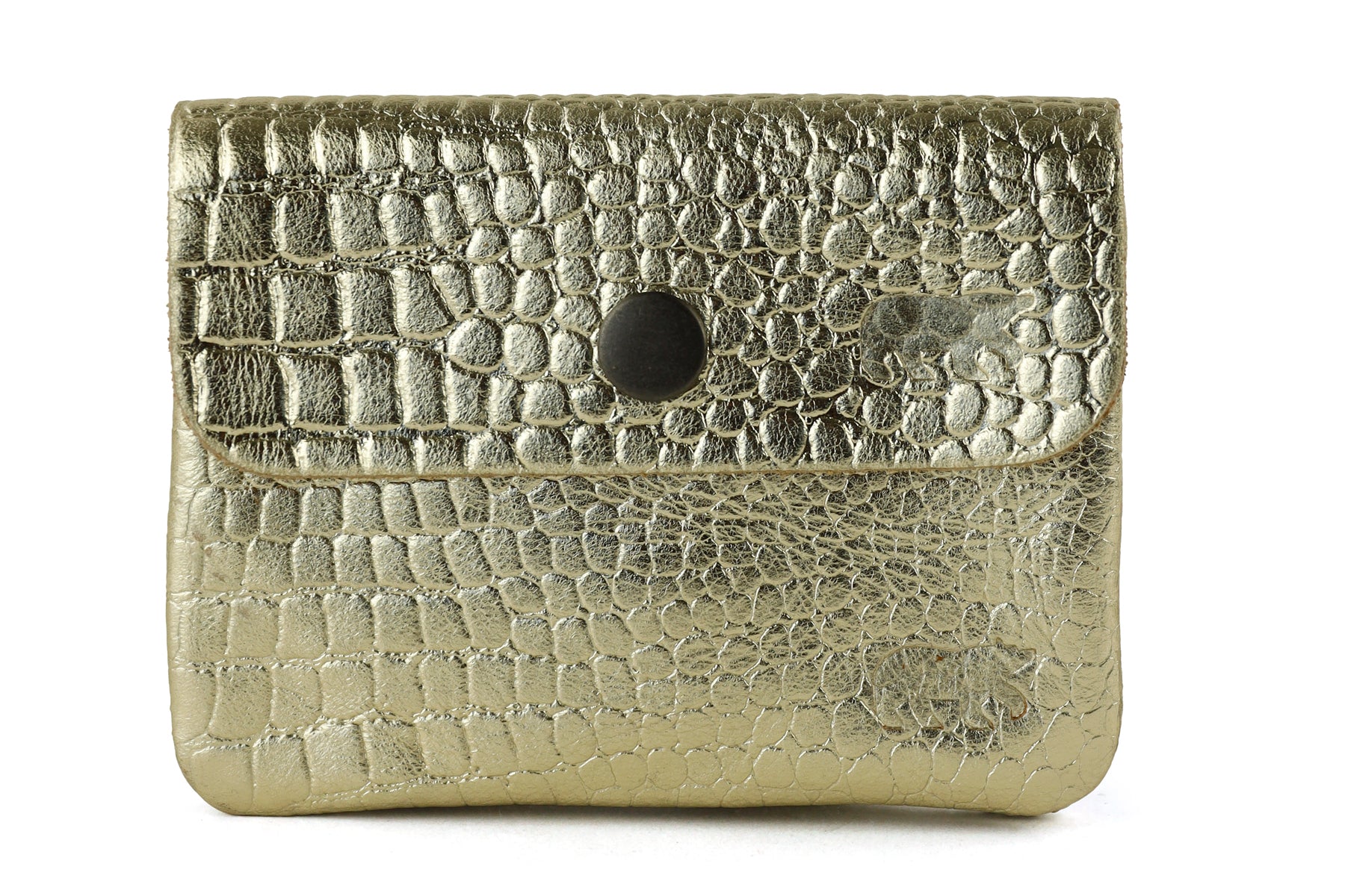 Portemonneetje 'Pietje' croco champagne