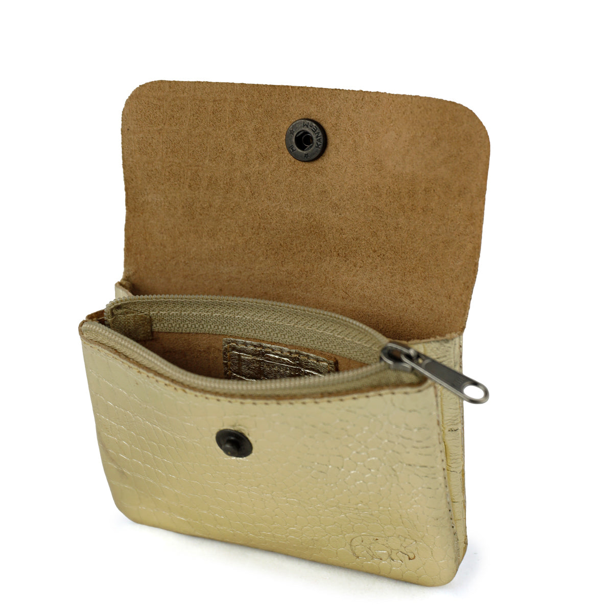 Wallet 'Pietje' croco champagne