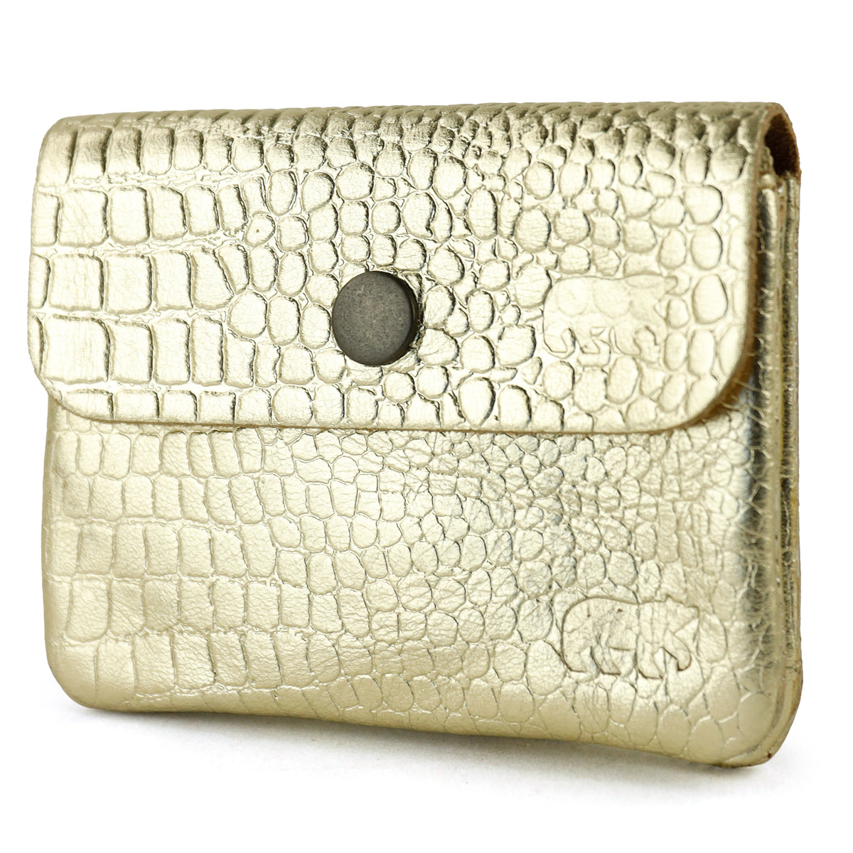 Portemonneetje 'Pietje' croco champagne