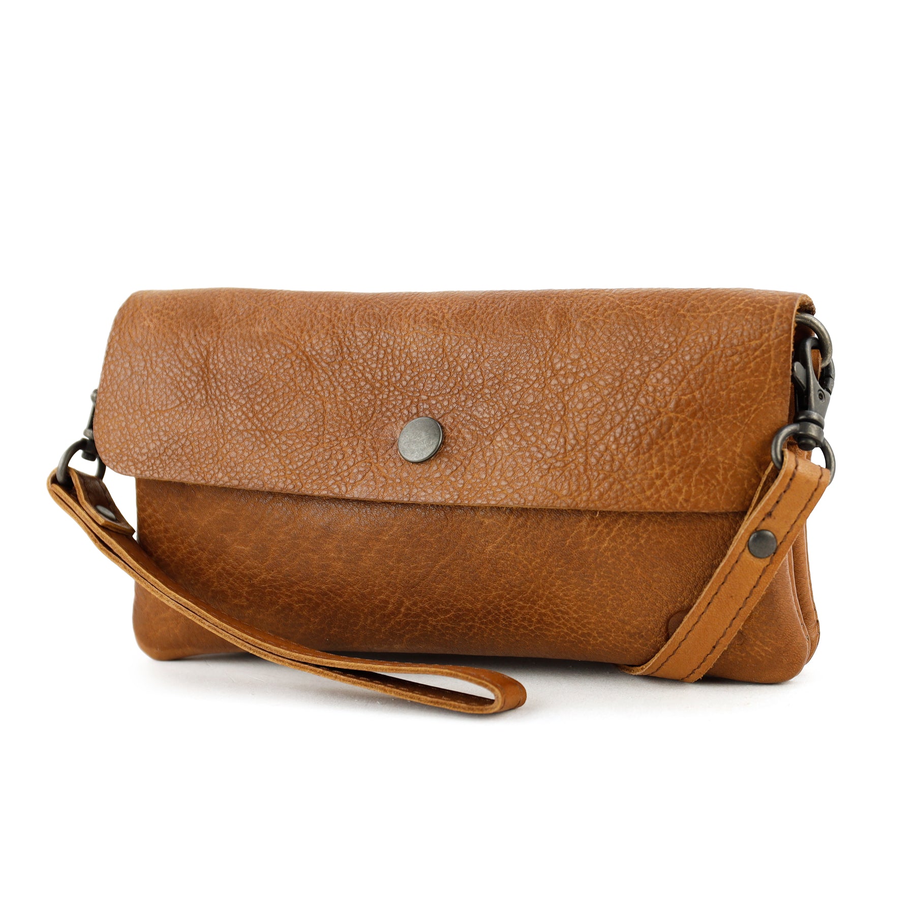 Clutch/Mini schoudertasje 'Lydia' cognac