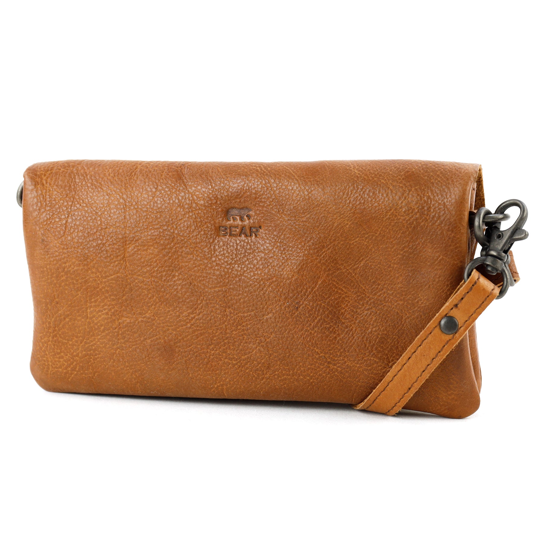 Clutch/Mini schoudertasje 'Lydia' cognac