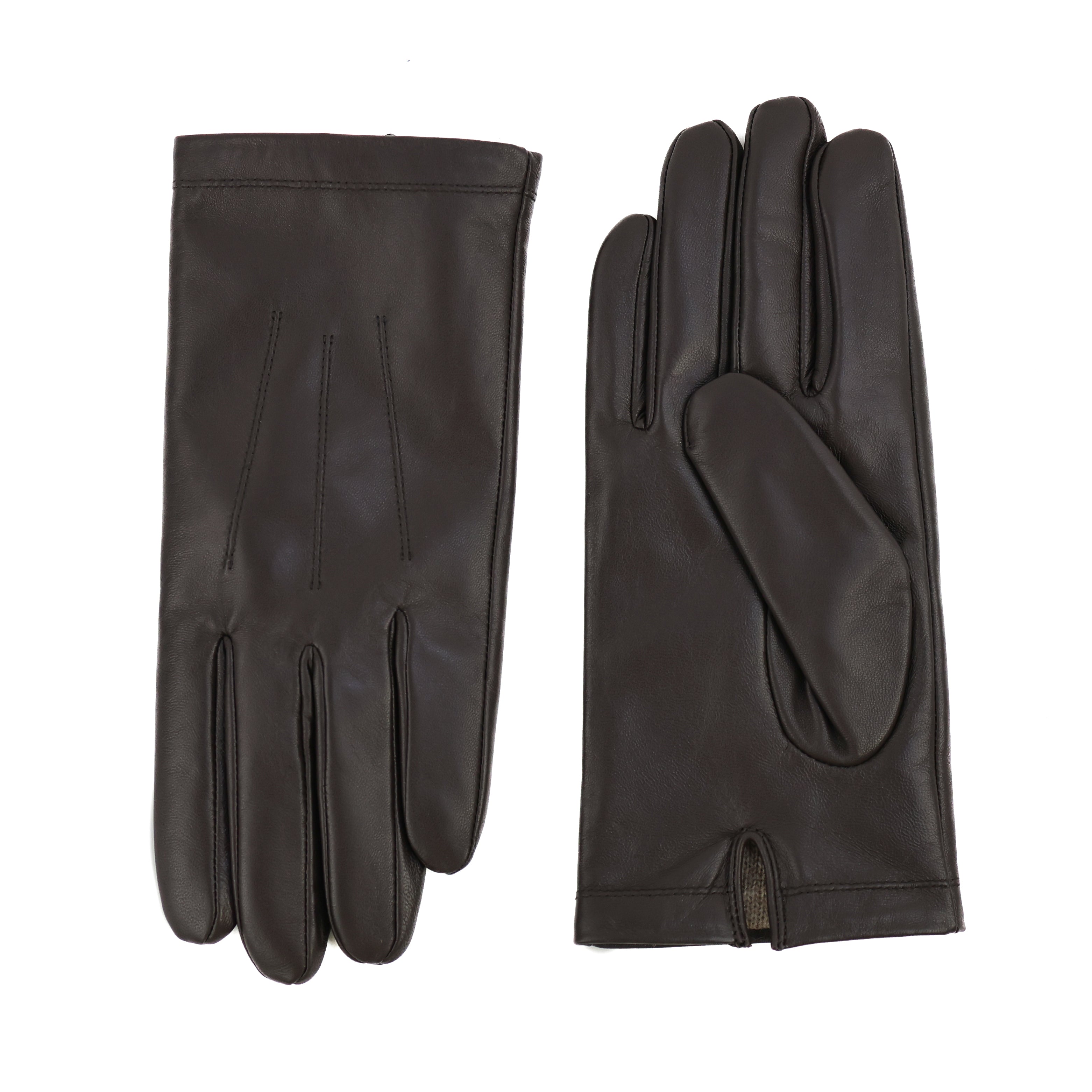 Men's leather gloves 'Arthur' dark brown