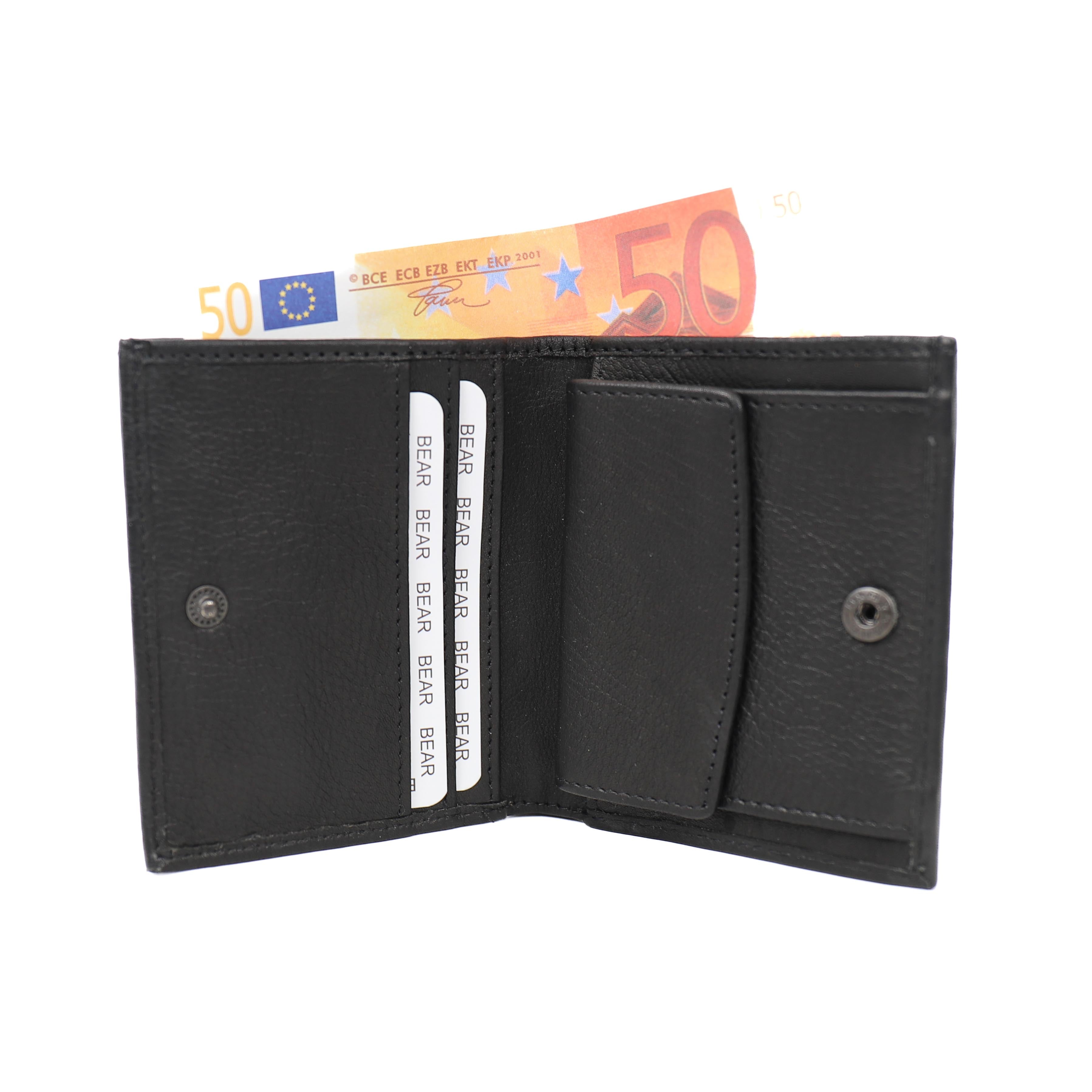 Billfold met drukknoop 'Noud' zwart