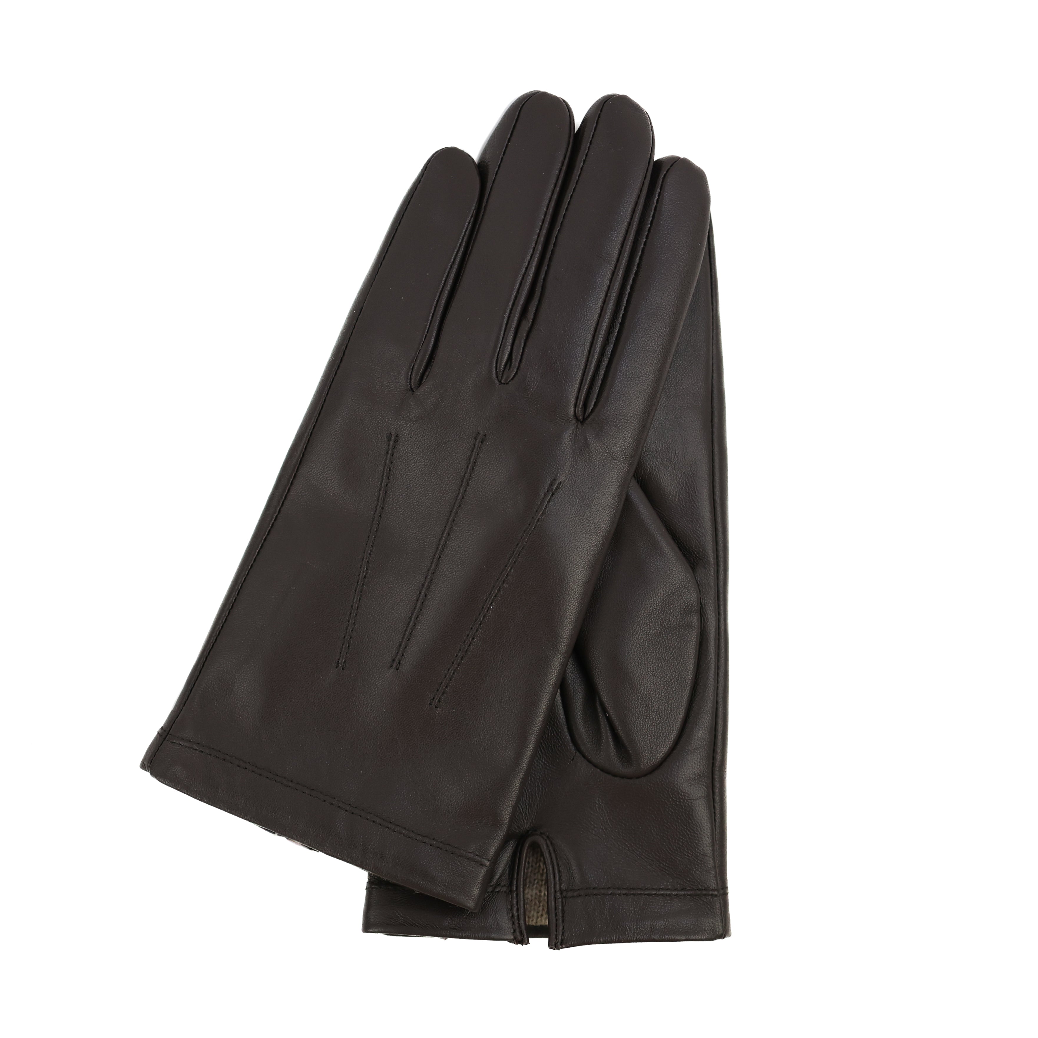Men's leather gloves 'Arthur' dark brown