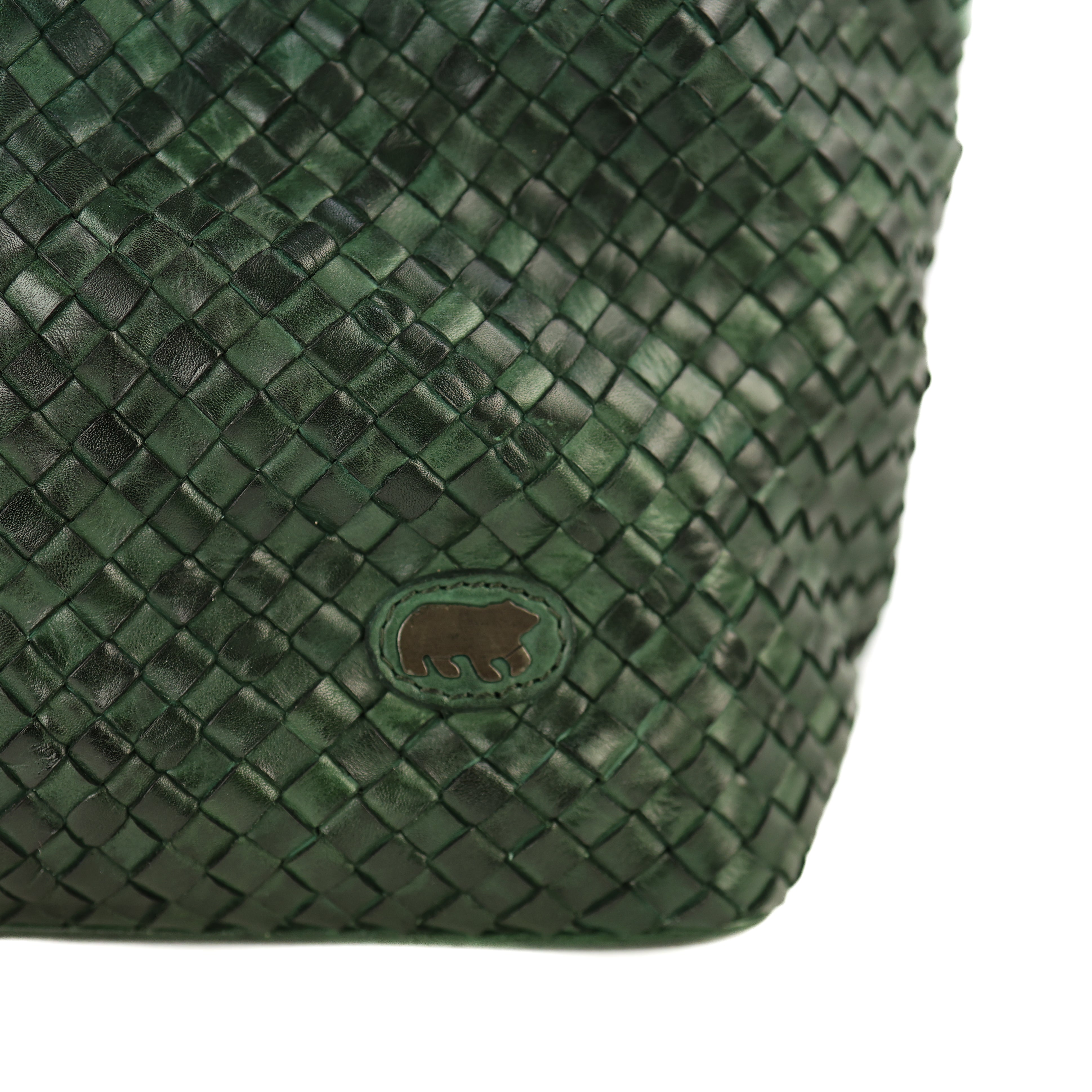 Braided handbag/shoulder bag 'Franca' green