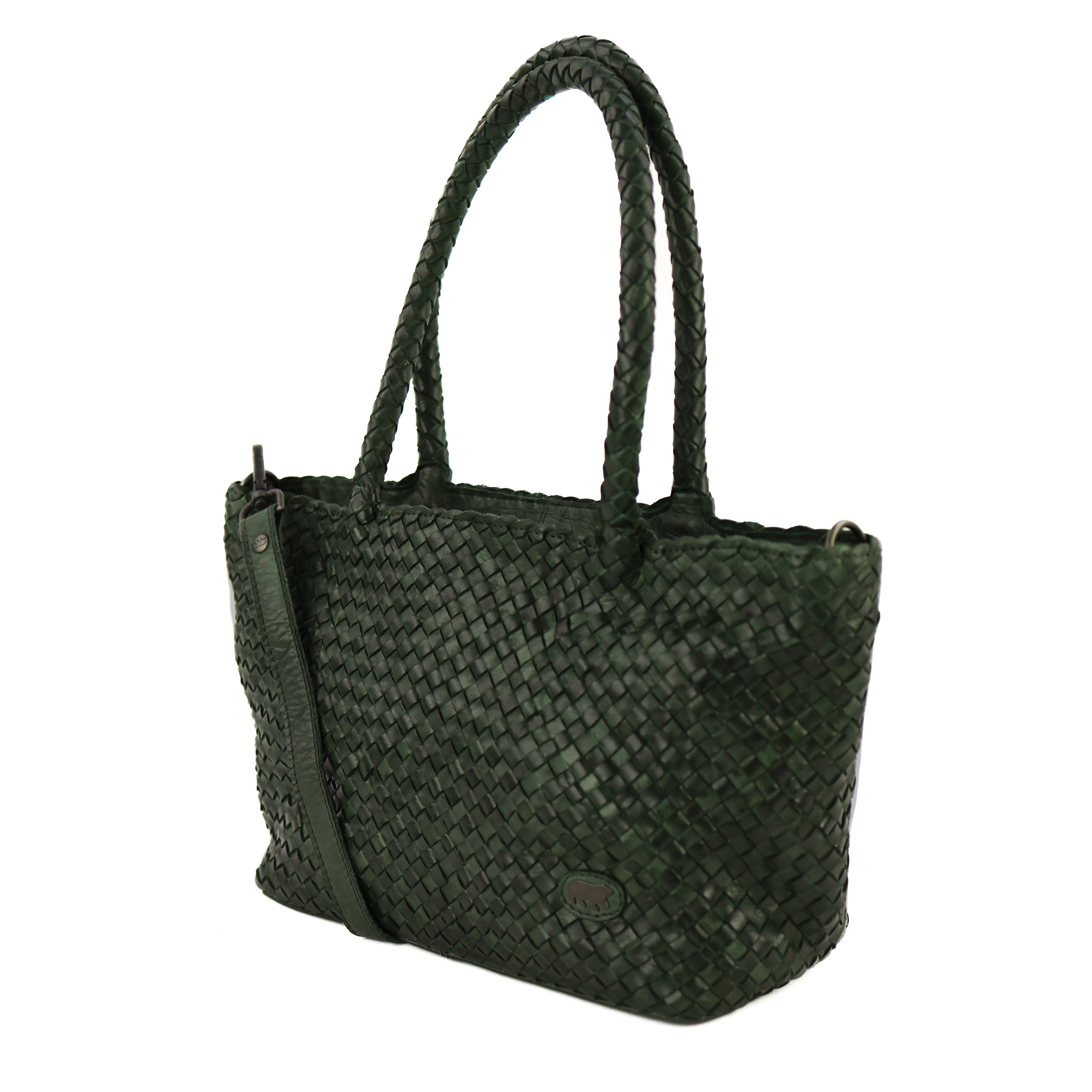 Gevlochten hand-/schoudertas 'Franca' groen