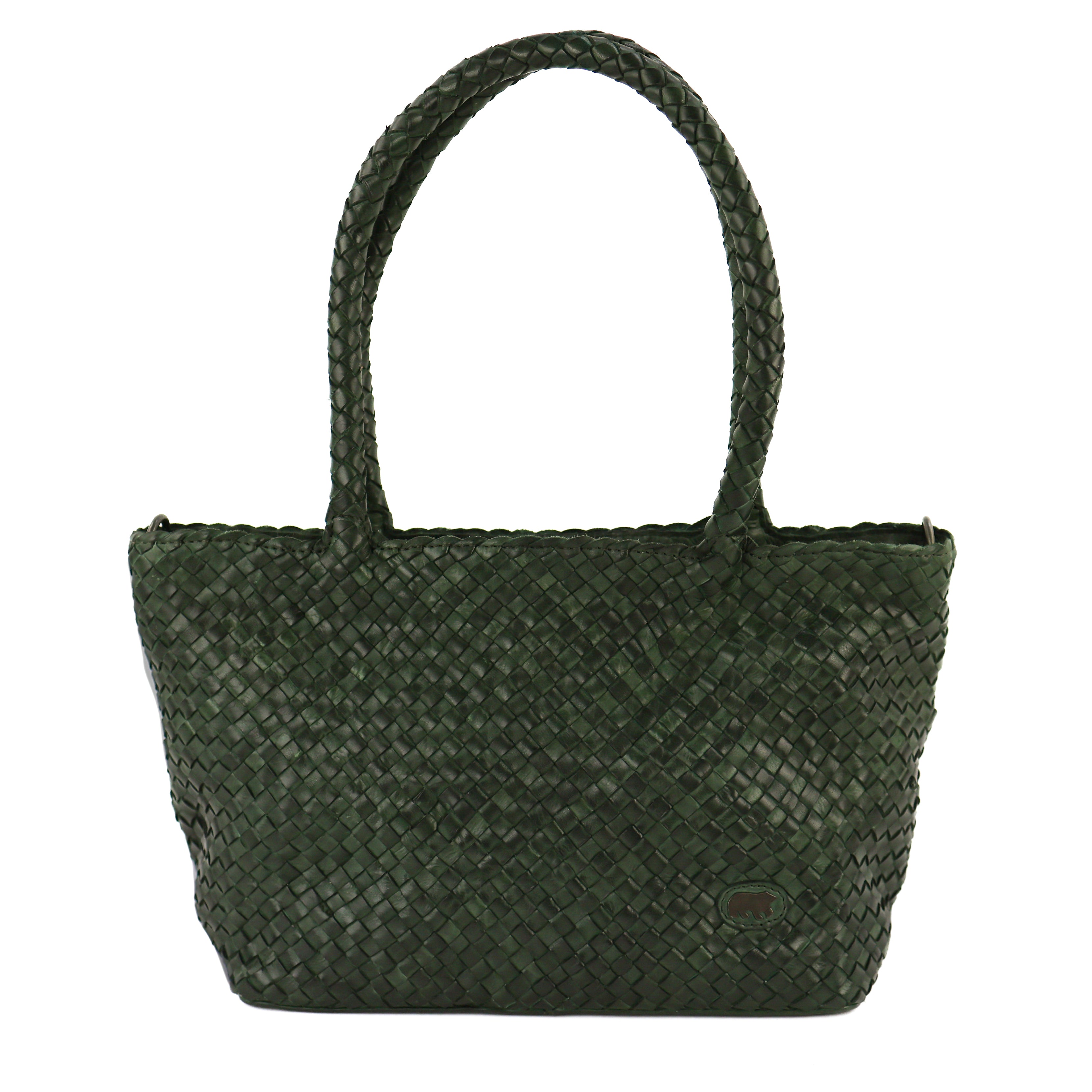 Gevlochten hand-/schoudertas 'Franca' groen