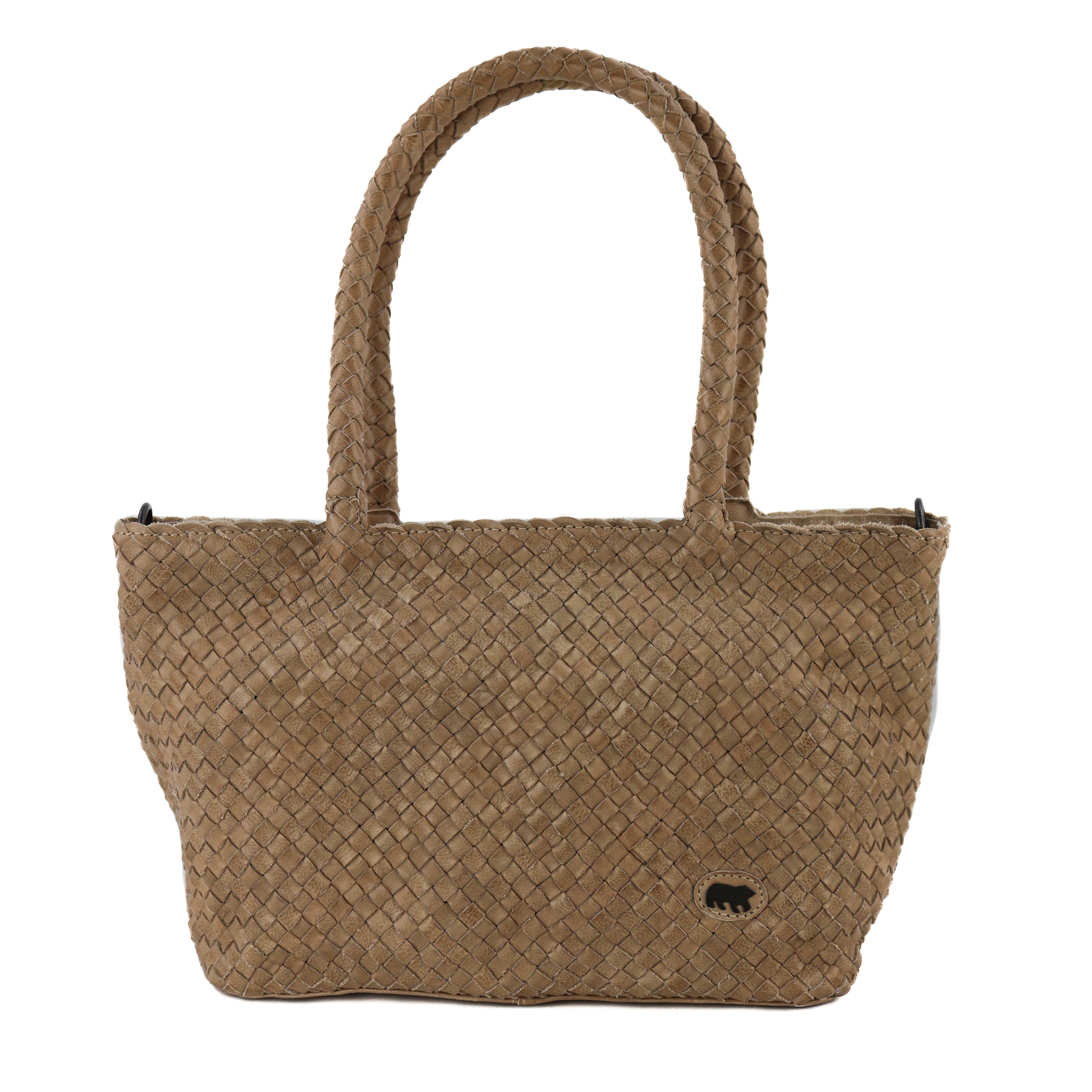 Gevlochten hand-/schoudertas 'Franca' beige