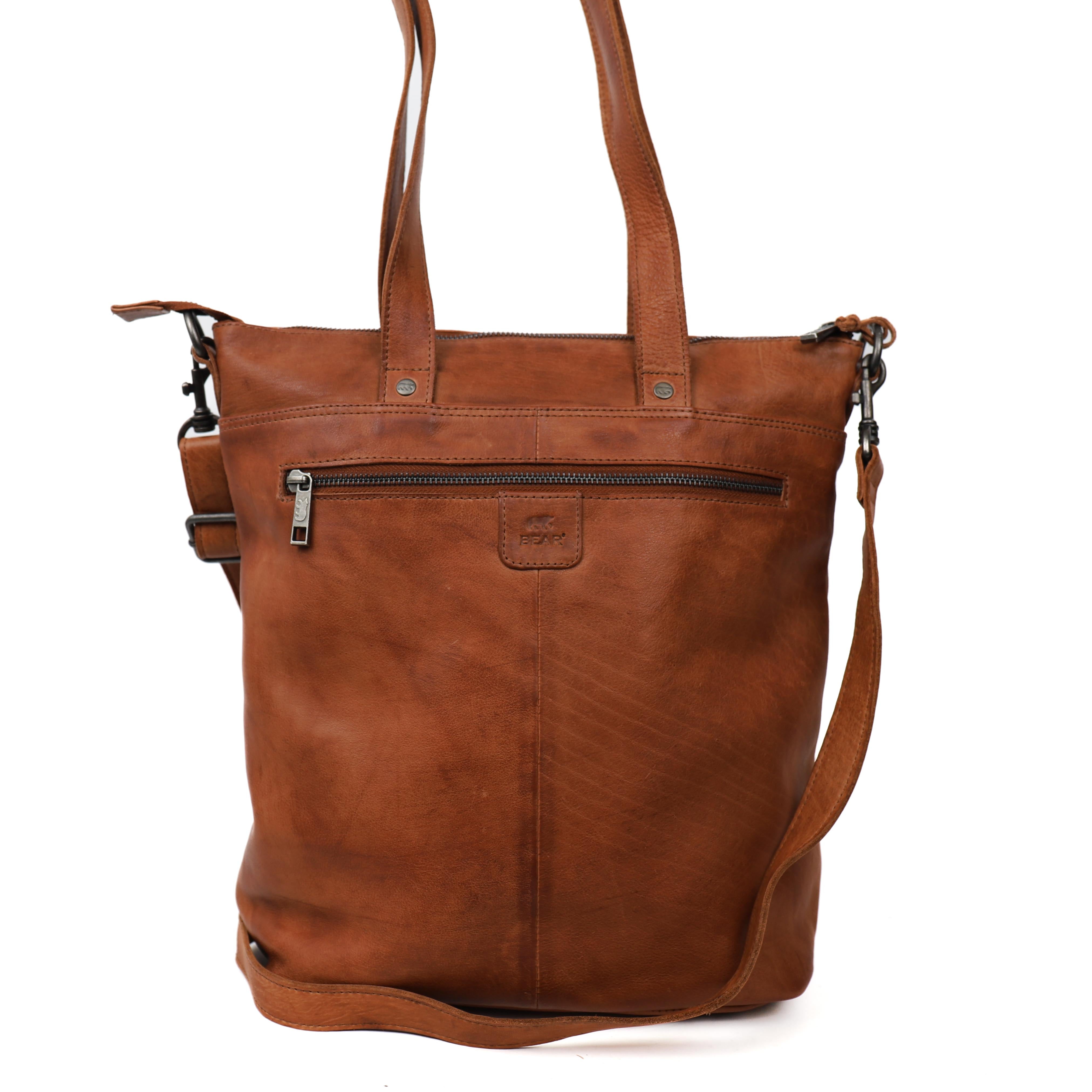Hand/shoulder bag 'Loesie' cognac