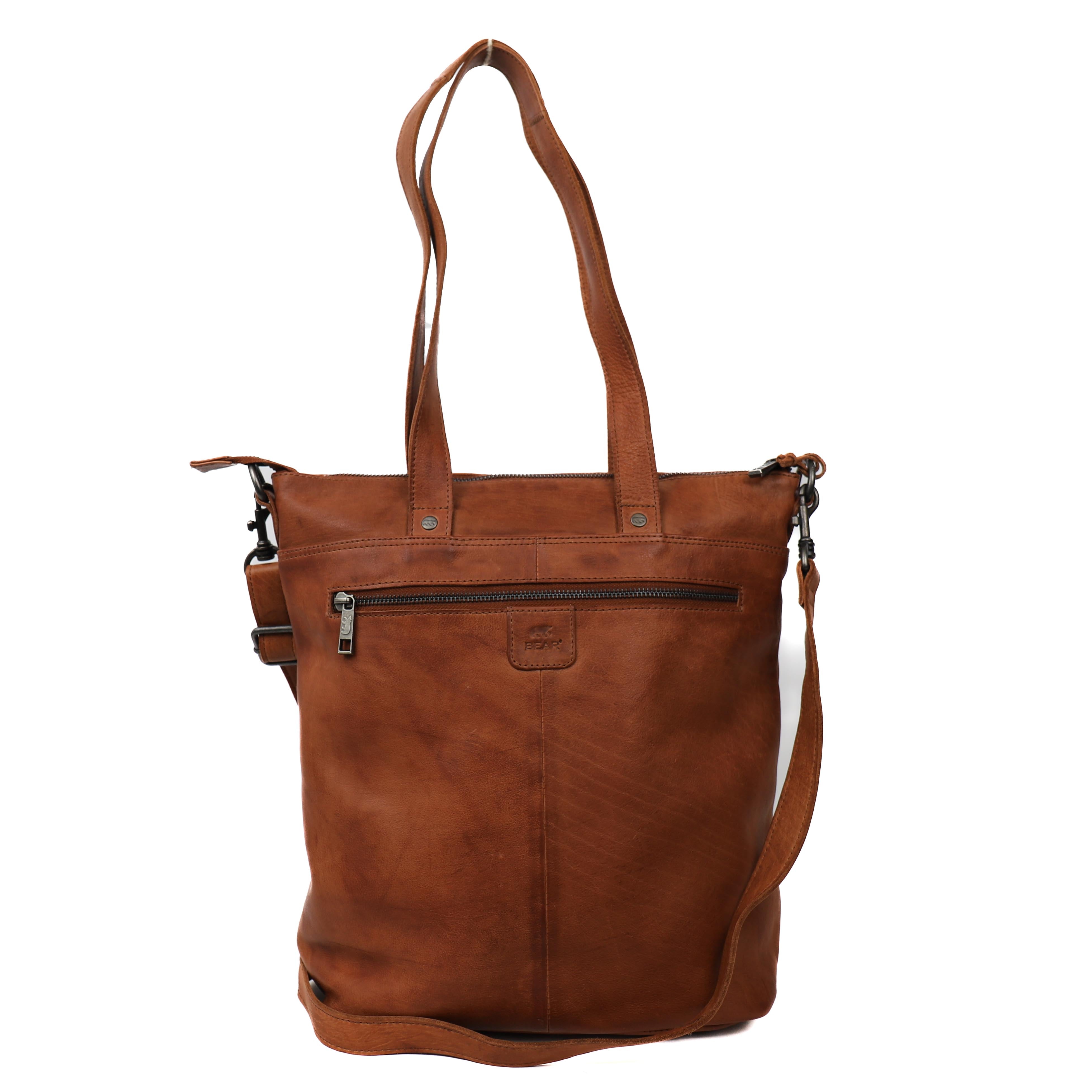 Hand/shoulder bag 'Loesie' cognac