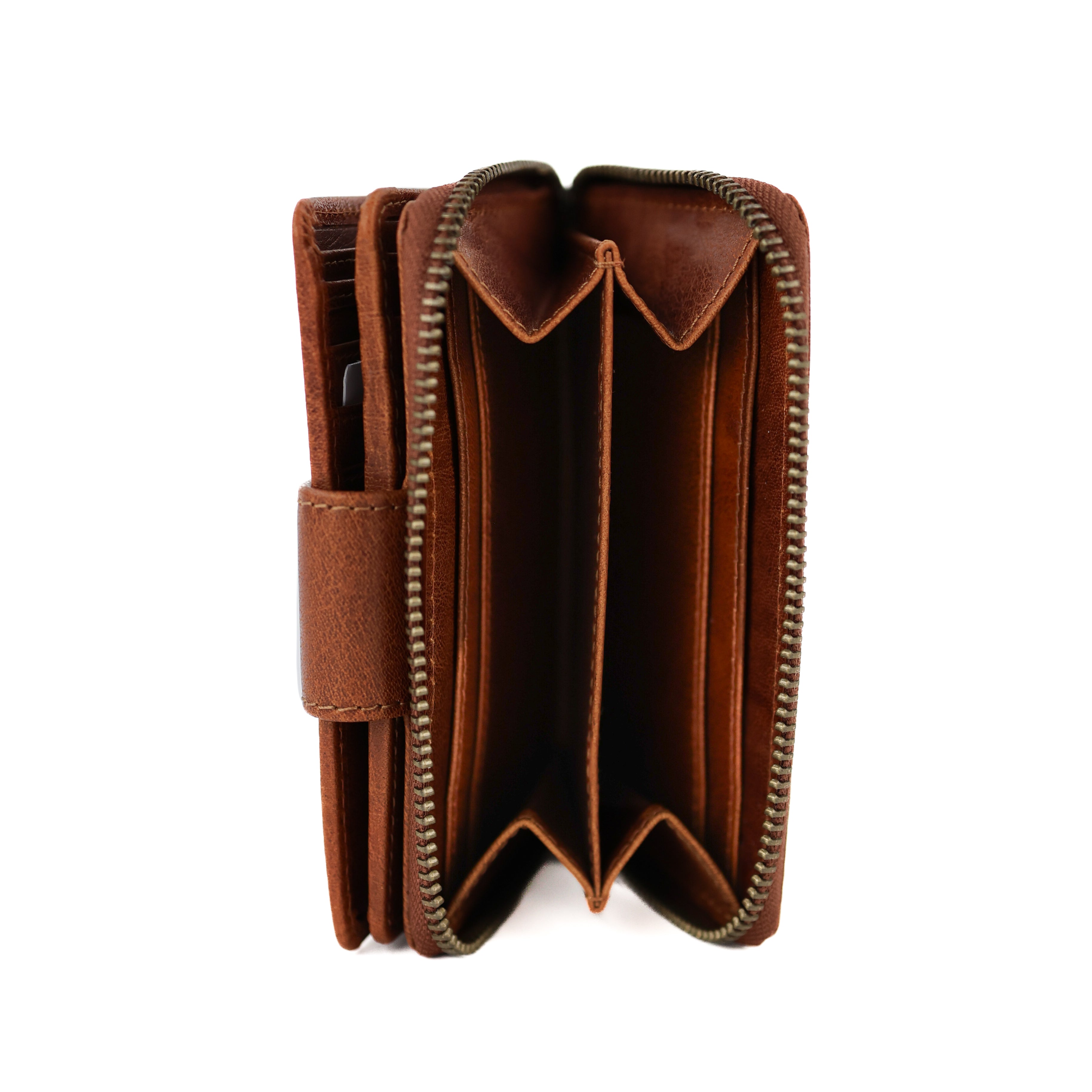 Ritsportemonnee 'Loet' Andorra cognac