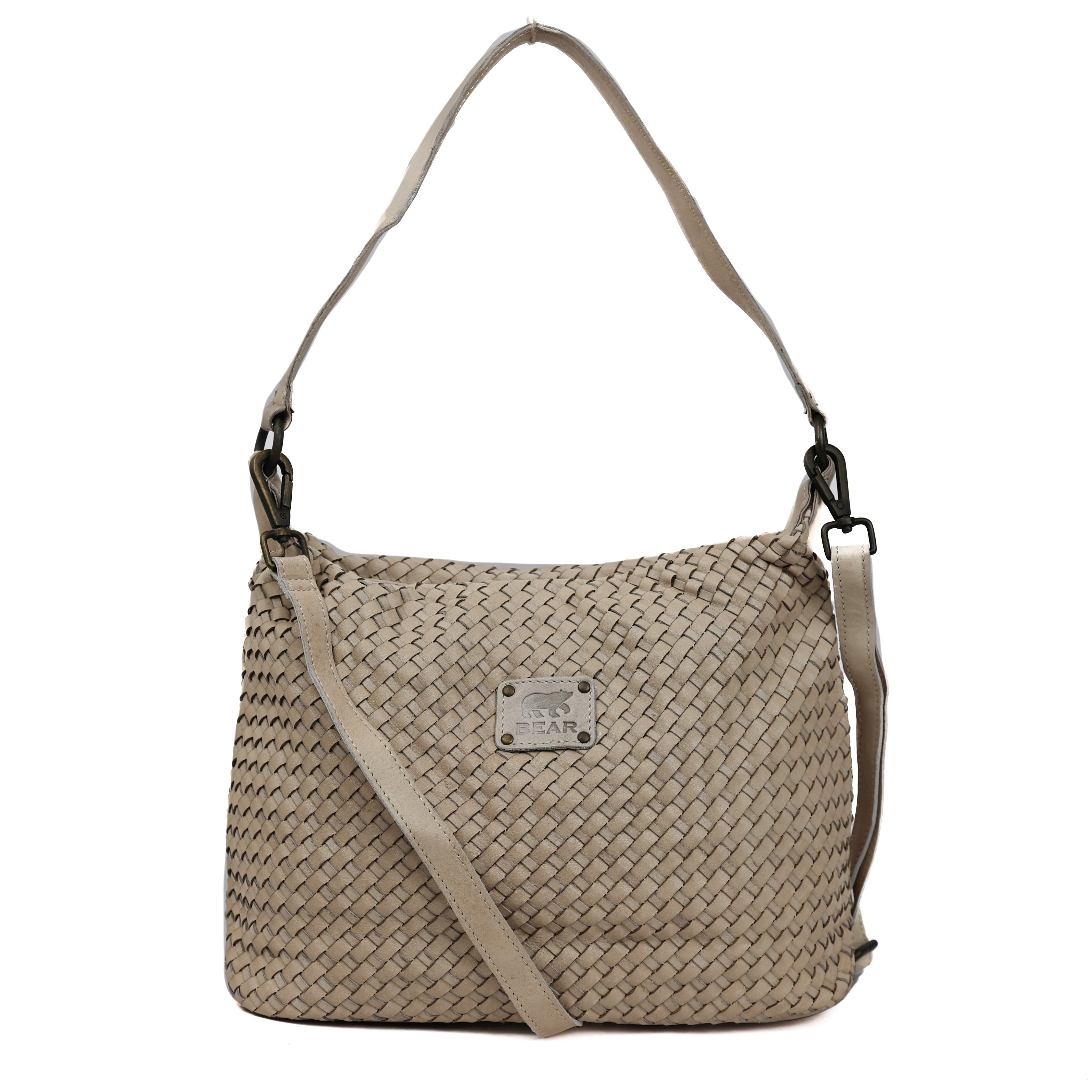 Gevlochten buideltas 'Marlène' creme