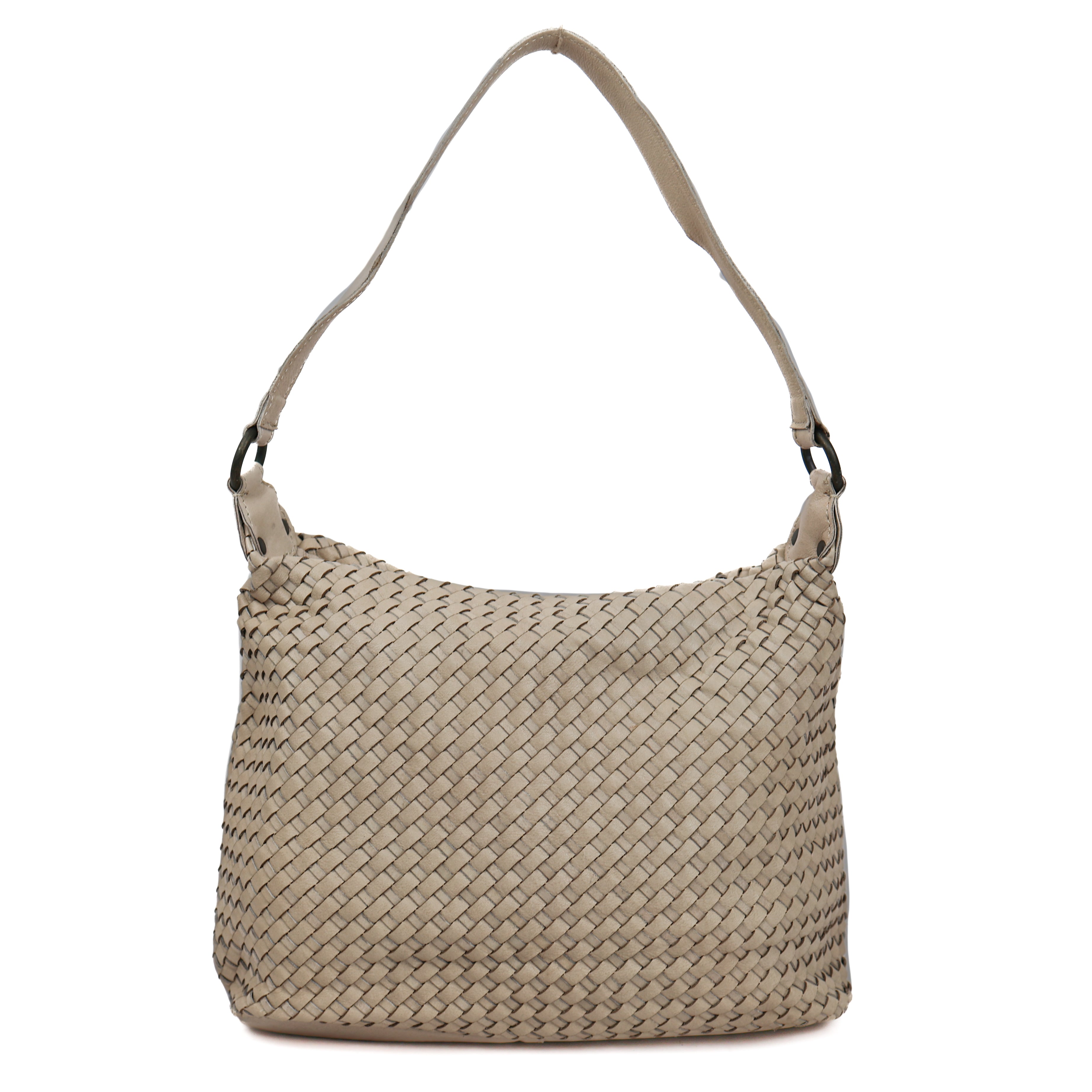 Gevlochten buideltas 'Marlène' creme