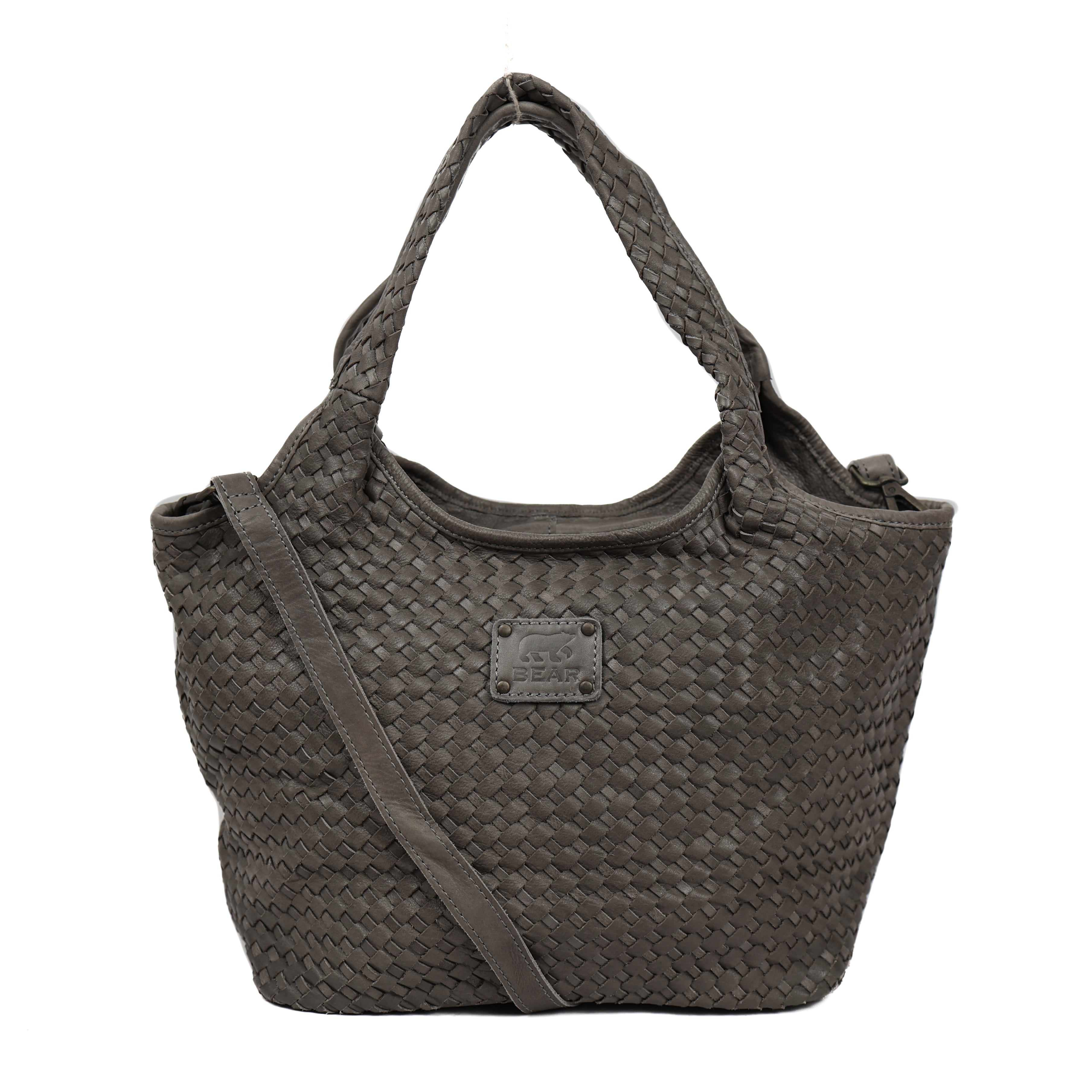 Braided hand/shoulder bag 'Juliëtte' grey