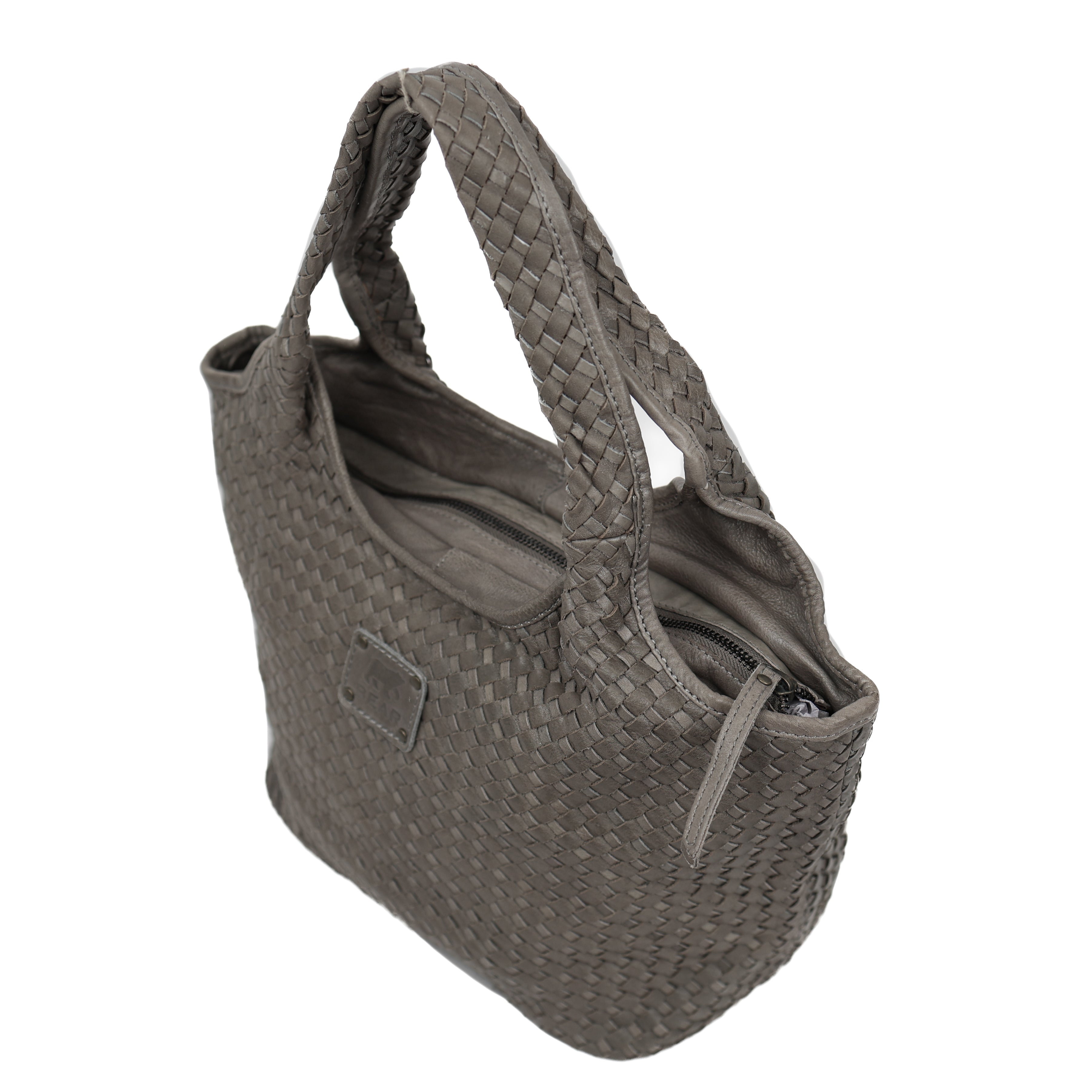 Braided hand/shoulder bag 'Juliëtte' grey