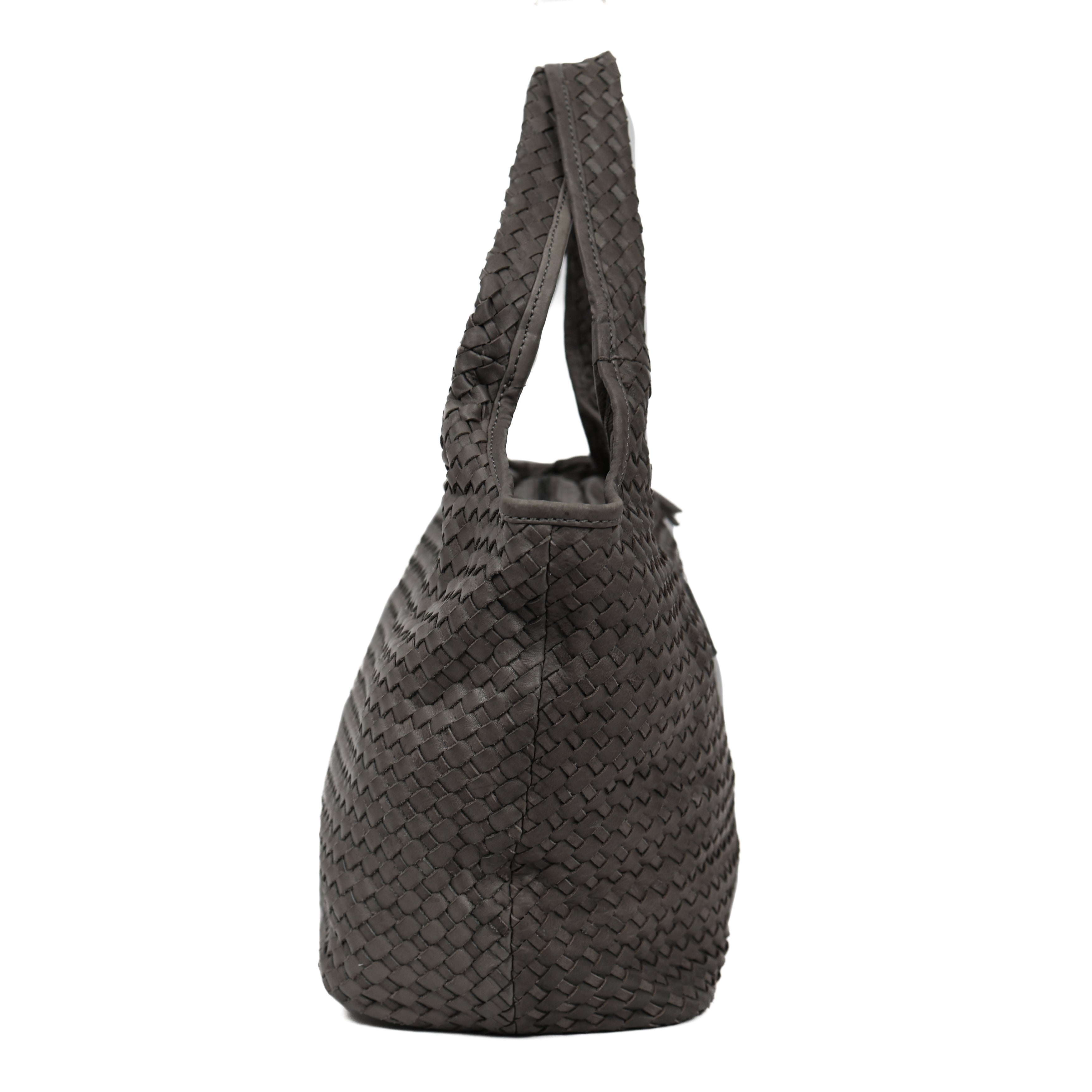 Braided hand/shoulder bag 'Juliëtte' grey