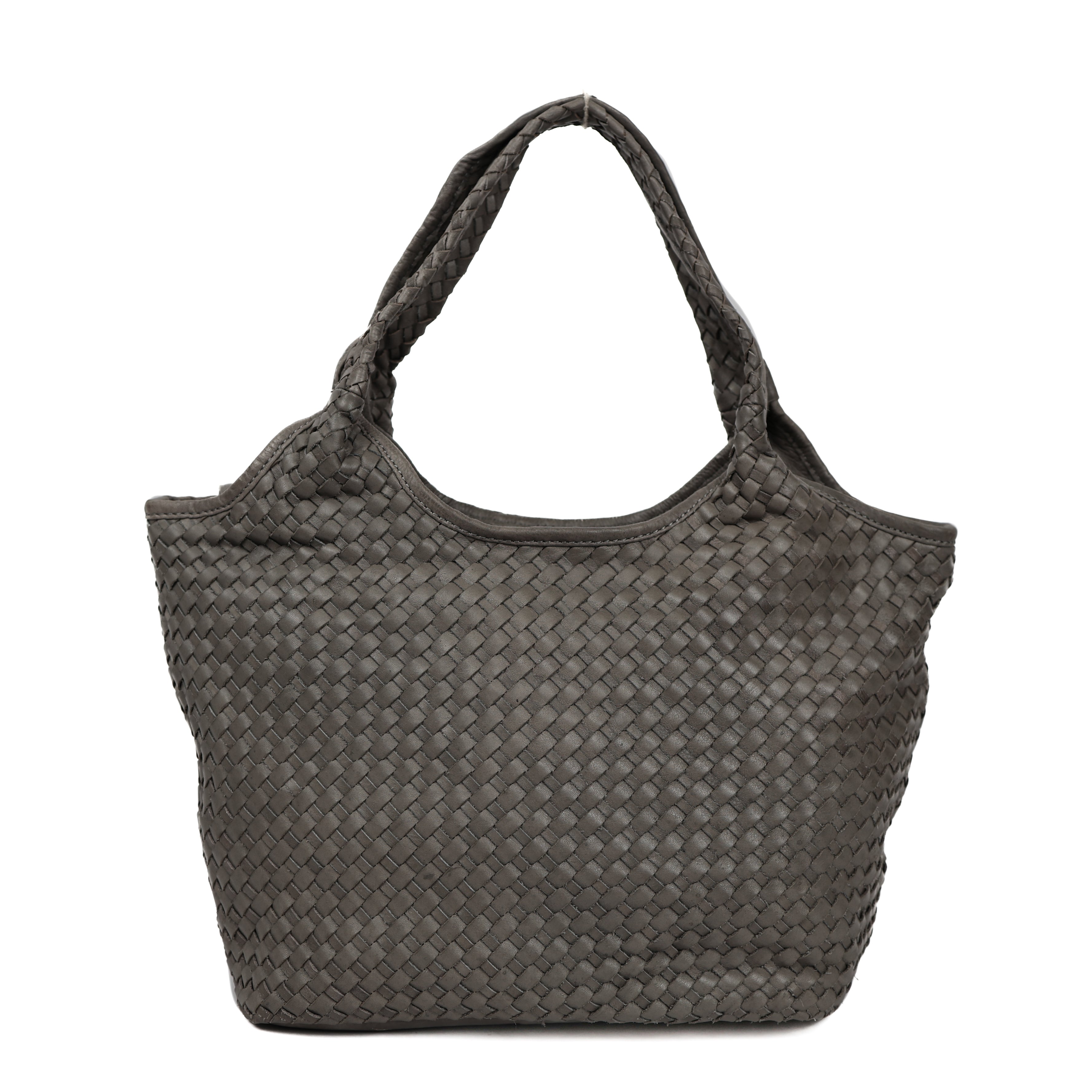 Braided hand/shoulder bag 'Juliëtte' grey