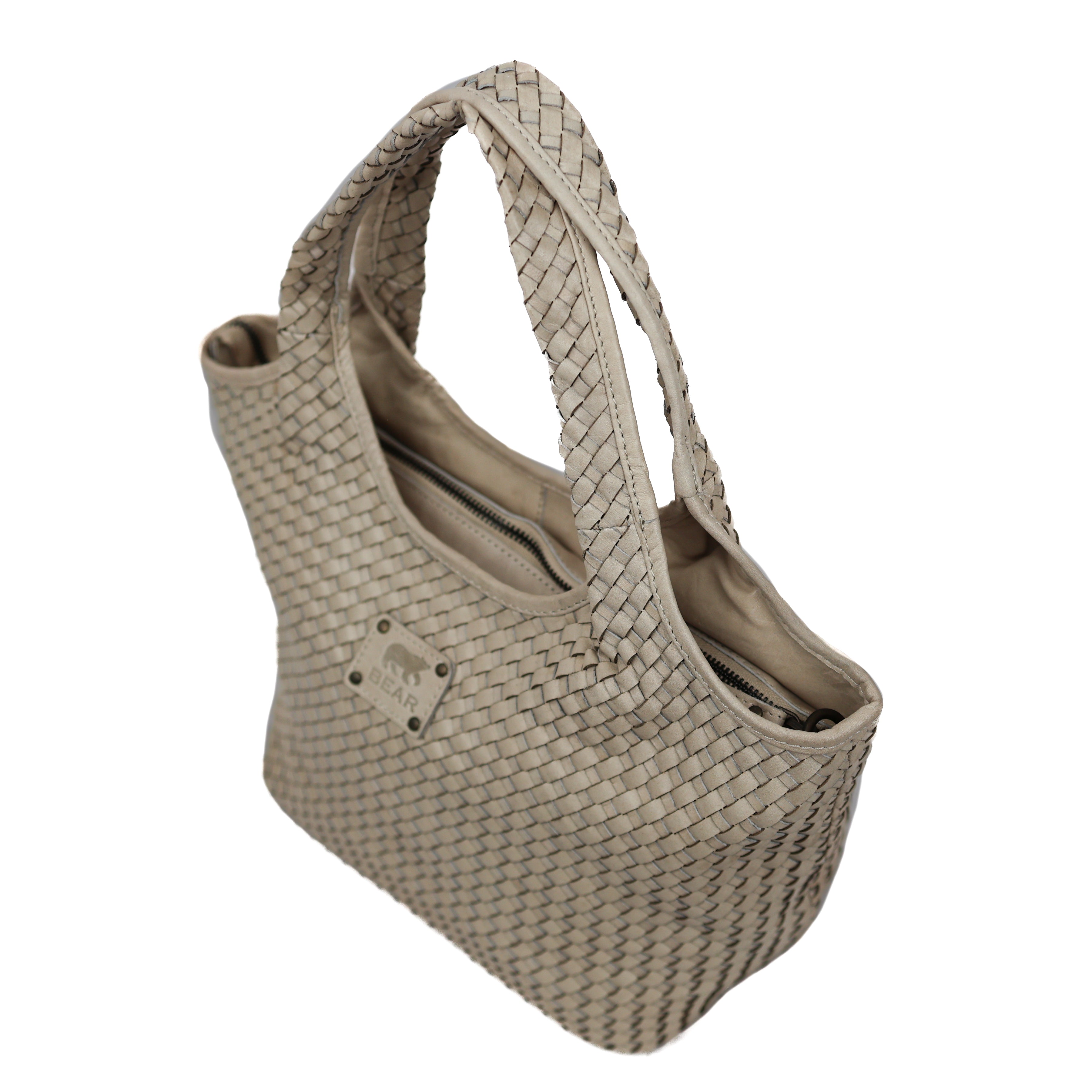 Braided hand/shoulder bag 'Juliëtte' cream