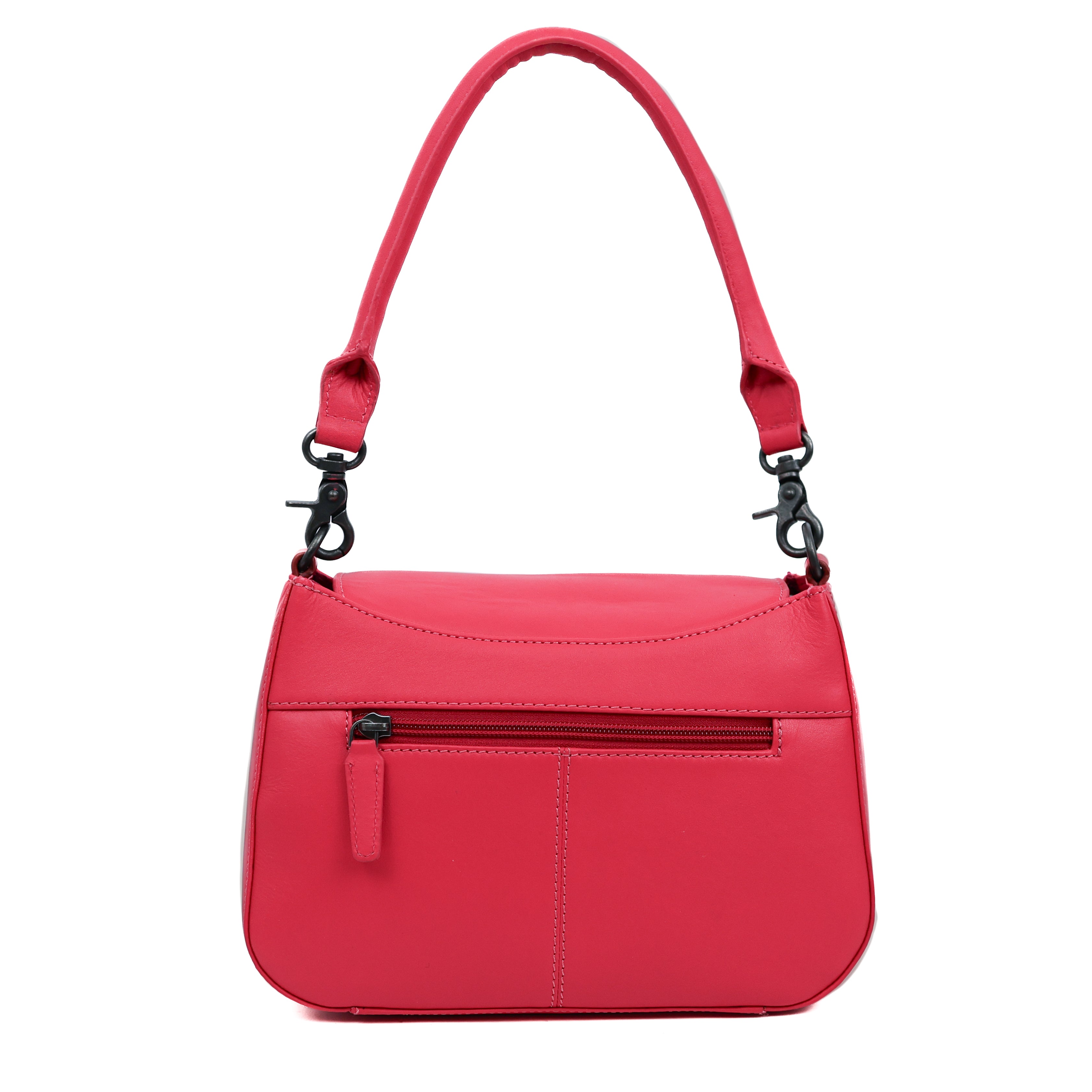 Hand/shoulder bag with flap 'Fenna' Rose Red