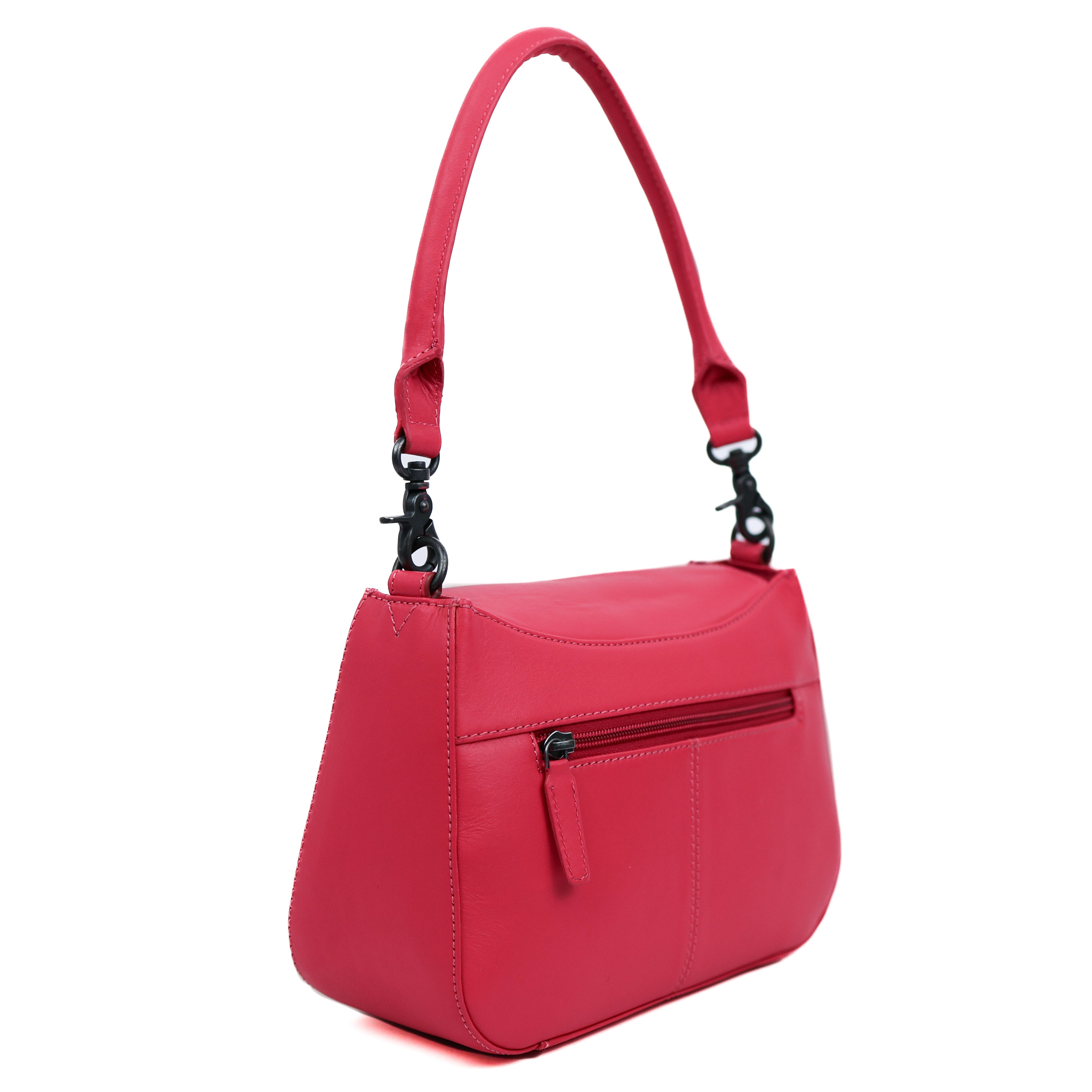 Hand/shoulder bag with flap 'Fenna' Rose Red