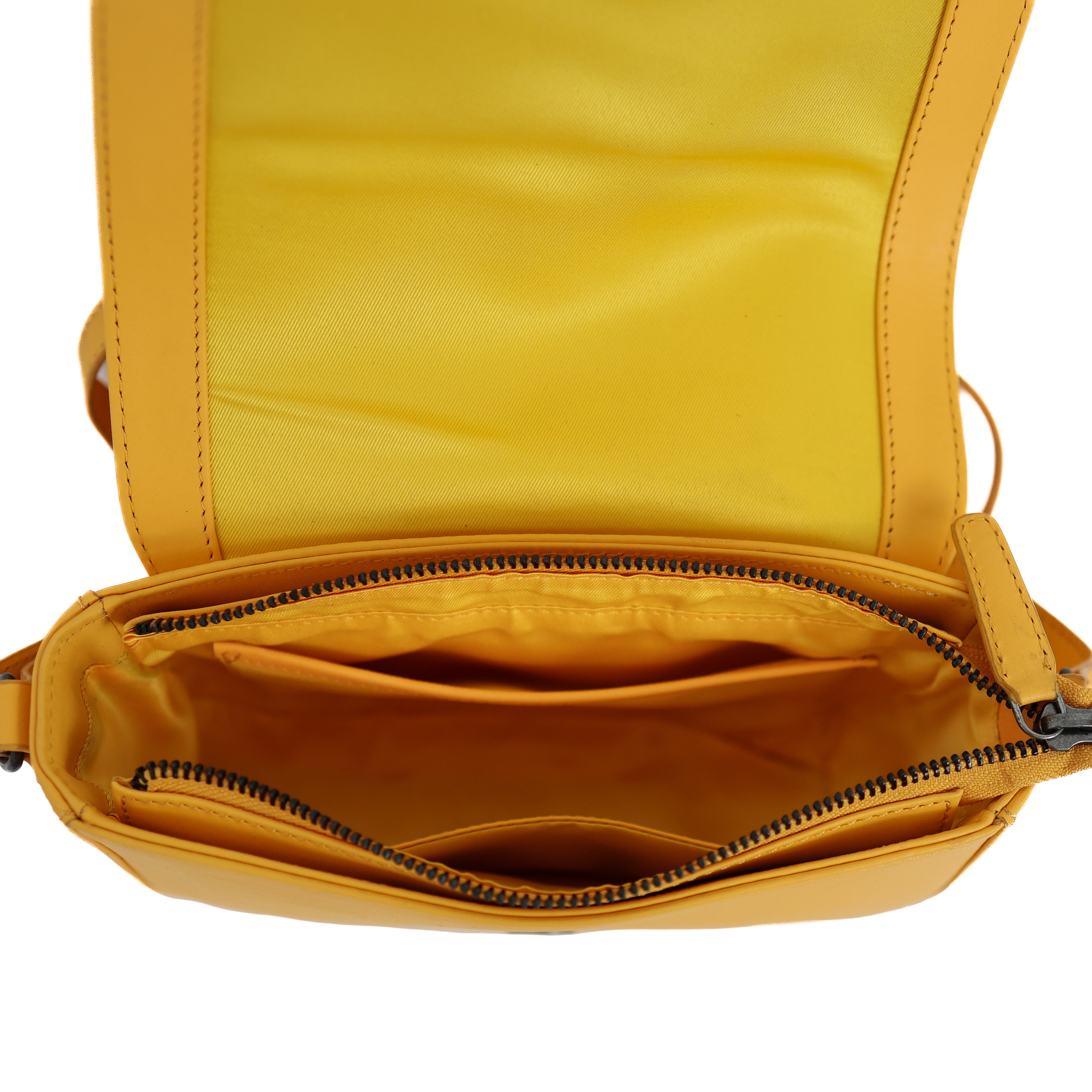 Schoudertasje met flap 'Anastasia' Yellow