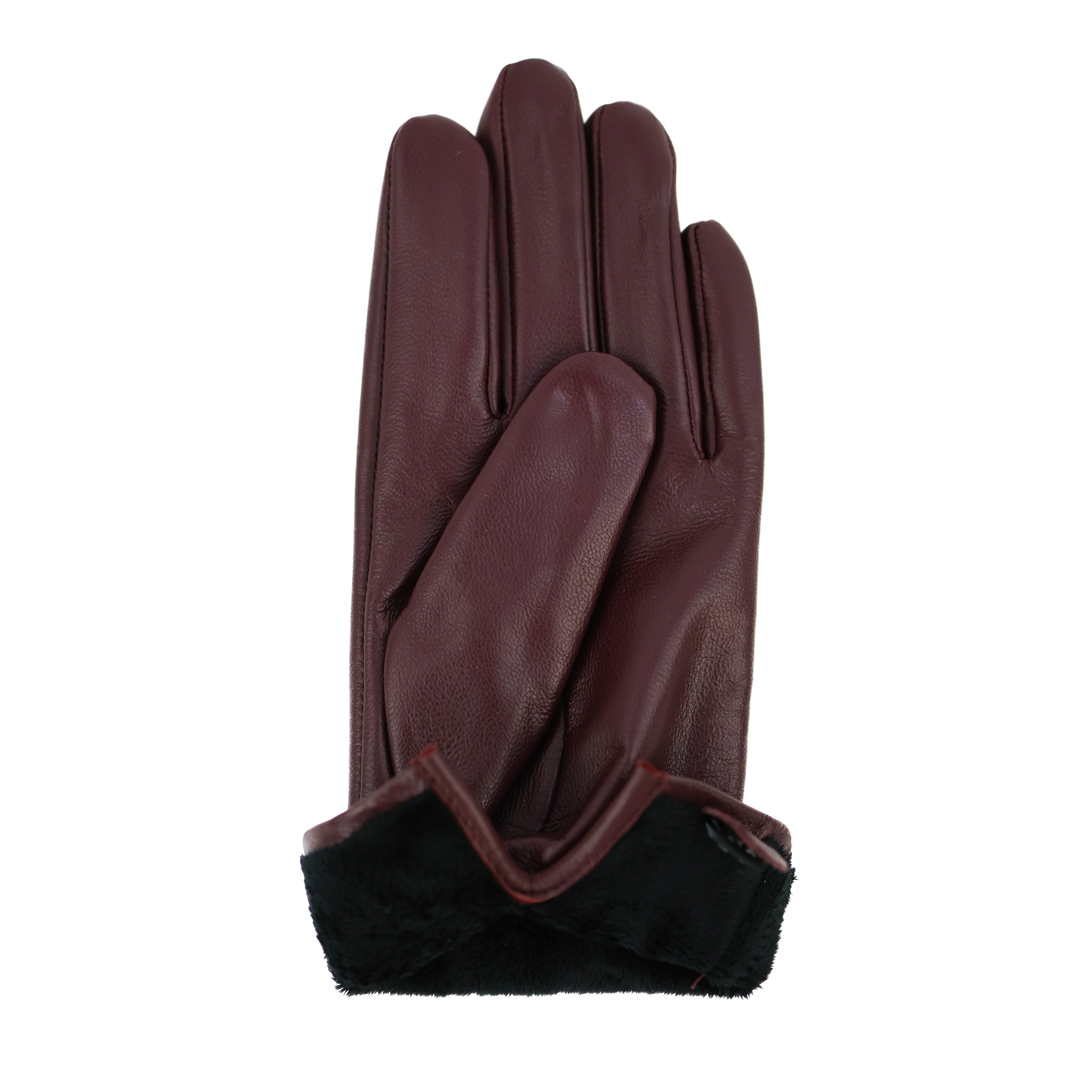 Leren dames handschoenen 'Claudia' bordeaux